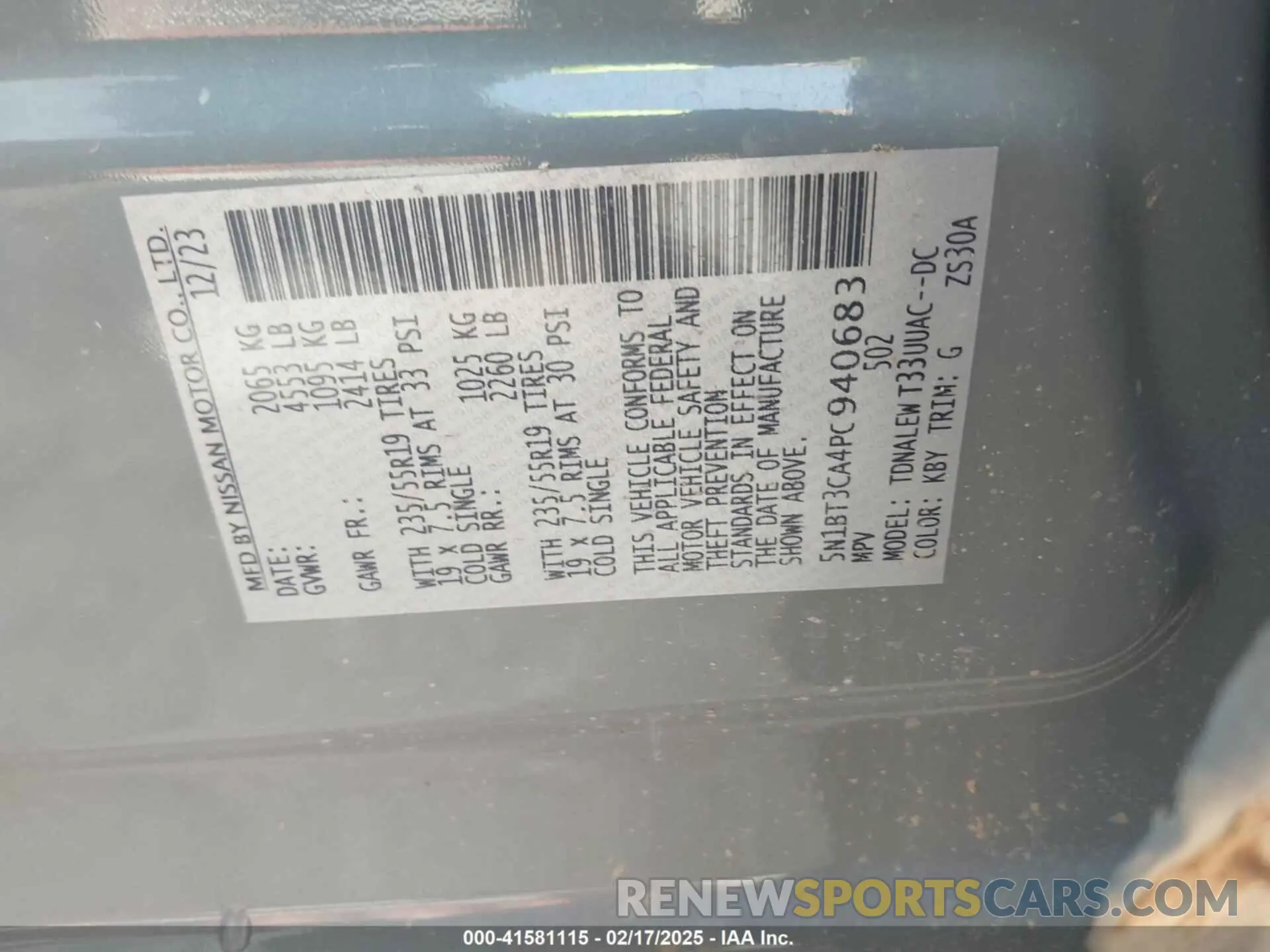 9 fotografías del automóvil dañado 5N1BT3CA4PC940683 NISSAN ROGUE 2023