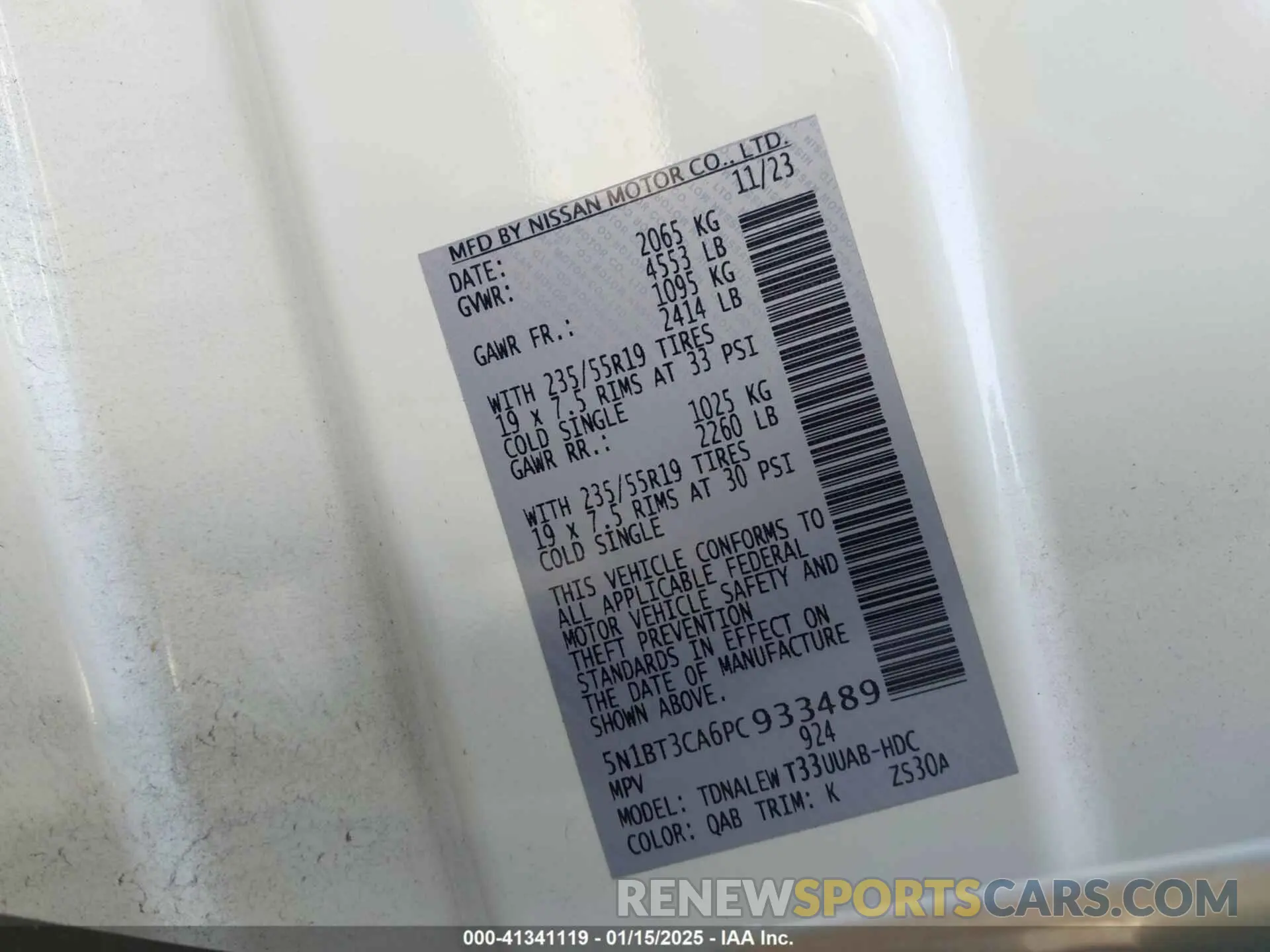 9 fotografías del automóvil dañado 5N1BT3CA6PC933489 NISSAN ROGUE 2023