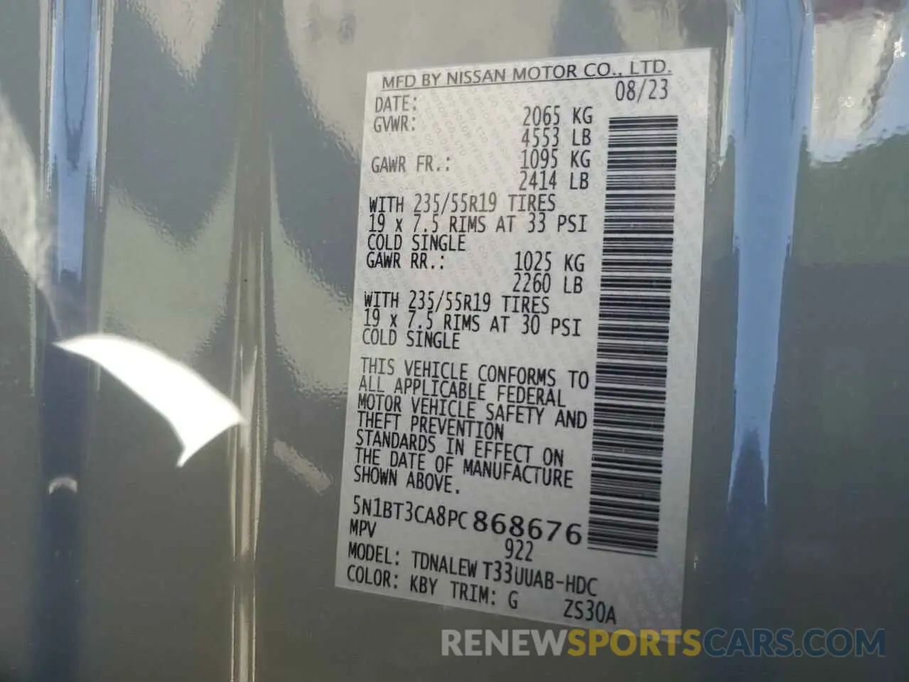 13 fotografías del automóvil dañado 5N1BT3CA8PC868676 NISSAN ROGUE 2023