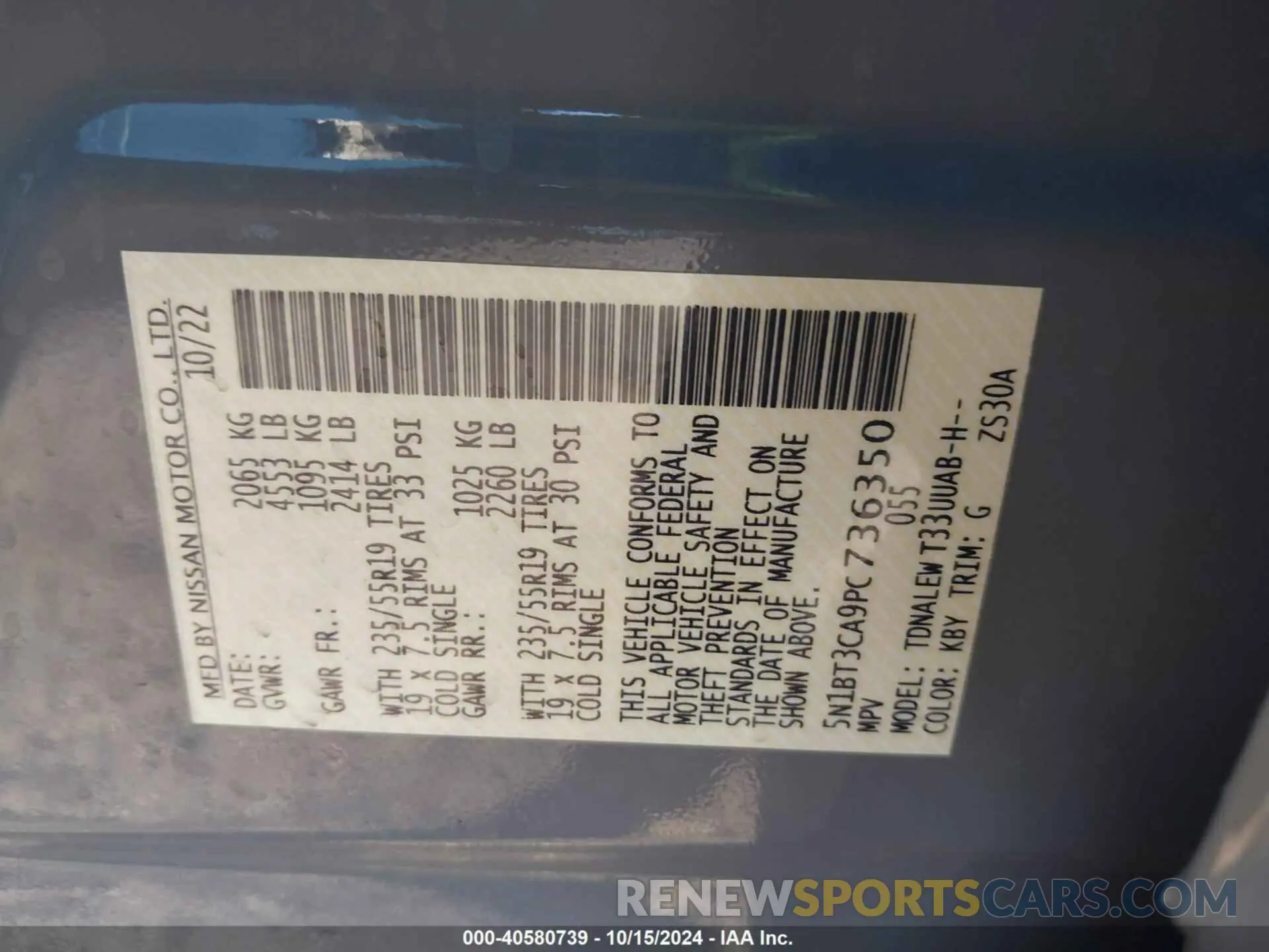 9 fotografías del automóvil dañado 5N1BT3CA9PC736350 NISSAN ROGUE 2023