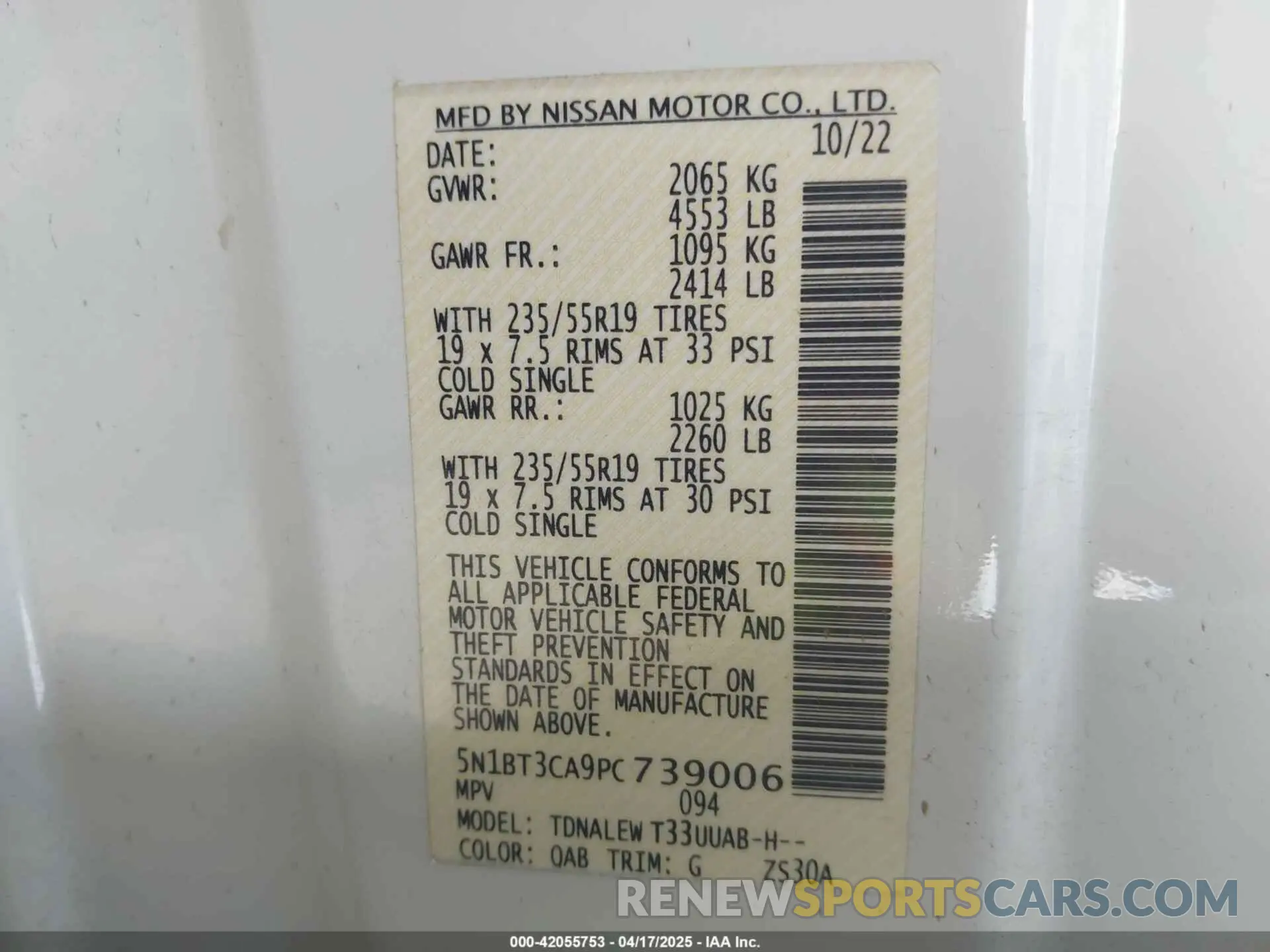 9 fotografías del automóvil dañado 5N1BT3CA9PC739006 NISSAN ROGUE 2023
