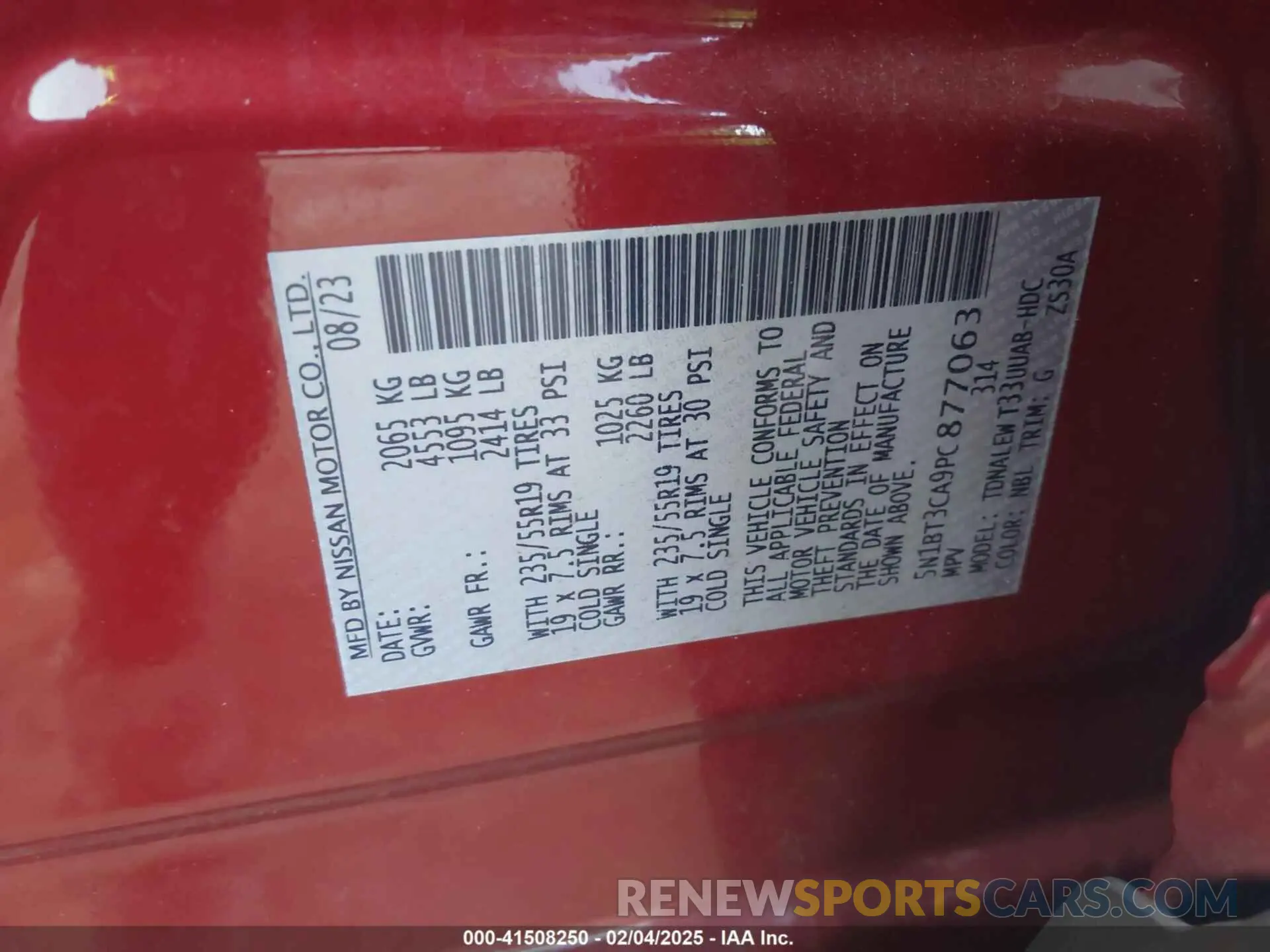 9 fotografías del automóvil dañado 5N1BT3CA9PC877063 NISSAN ROGUE 2023