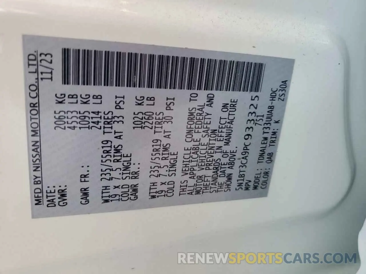 13 fotografías del automóvil dañado 5N1BT3CA9PC933325 NISSAN ROGUE 2023