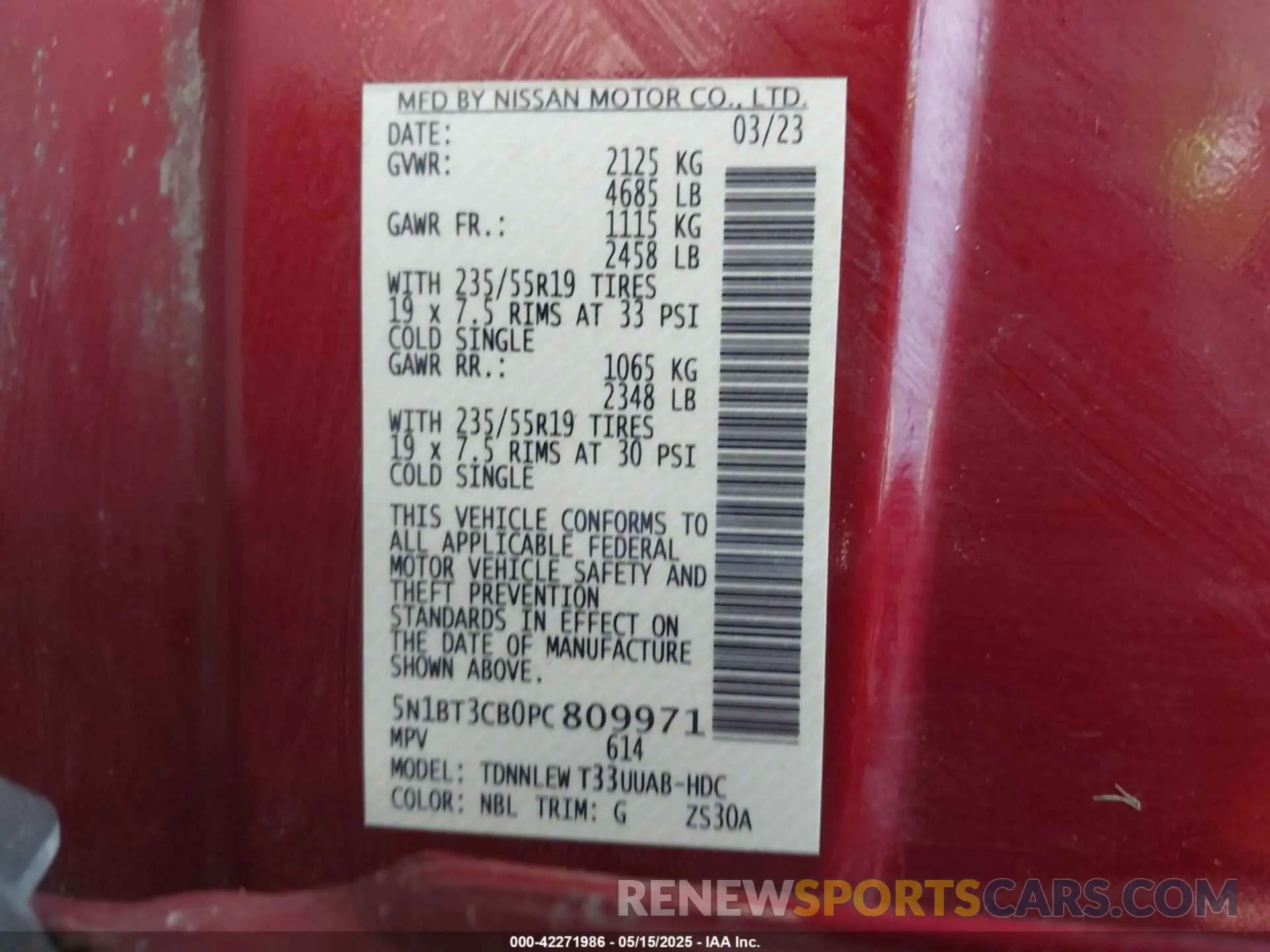 9 fotografías del automóvil dañado 5N1BT3CB0PC809971 NISSAN ROGUE 2023
