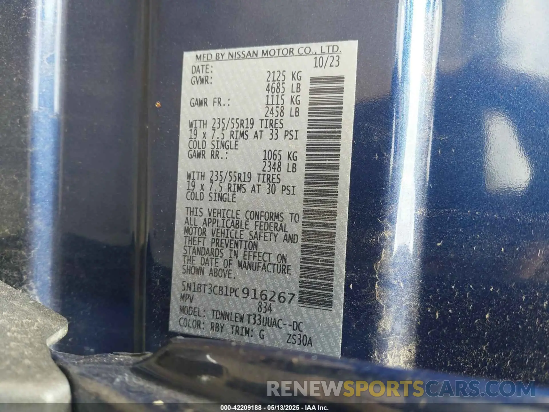 9 fotografías del automóvil dañado 5N1BT3CB1PC916267 NISSAN ROGUE 2023