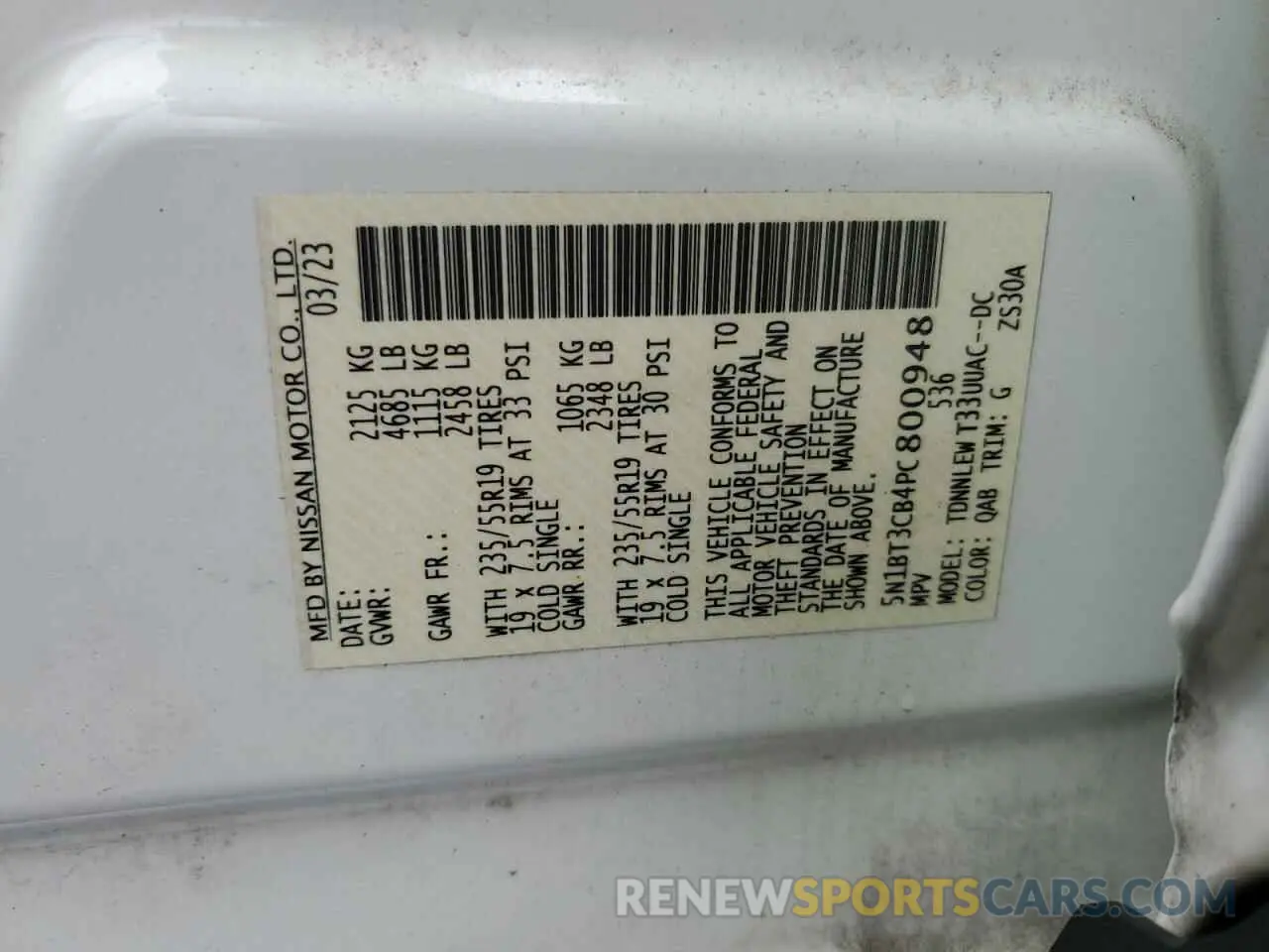 14 fotografías del automóvil dañado 5N1BT3CB4PC800948 NISSAN ROGUE 2023