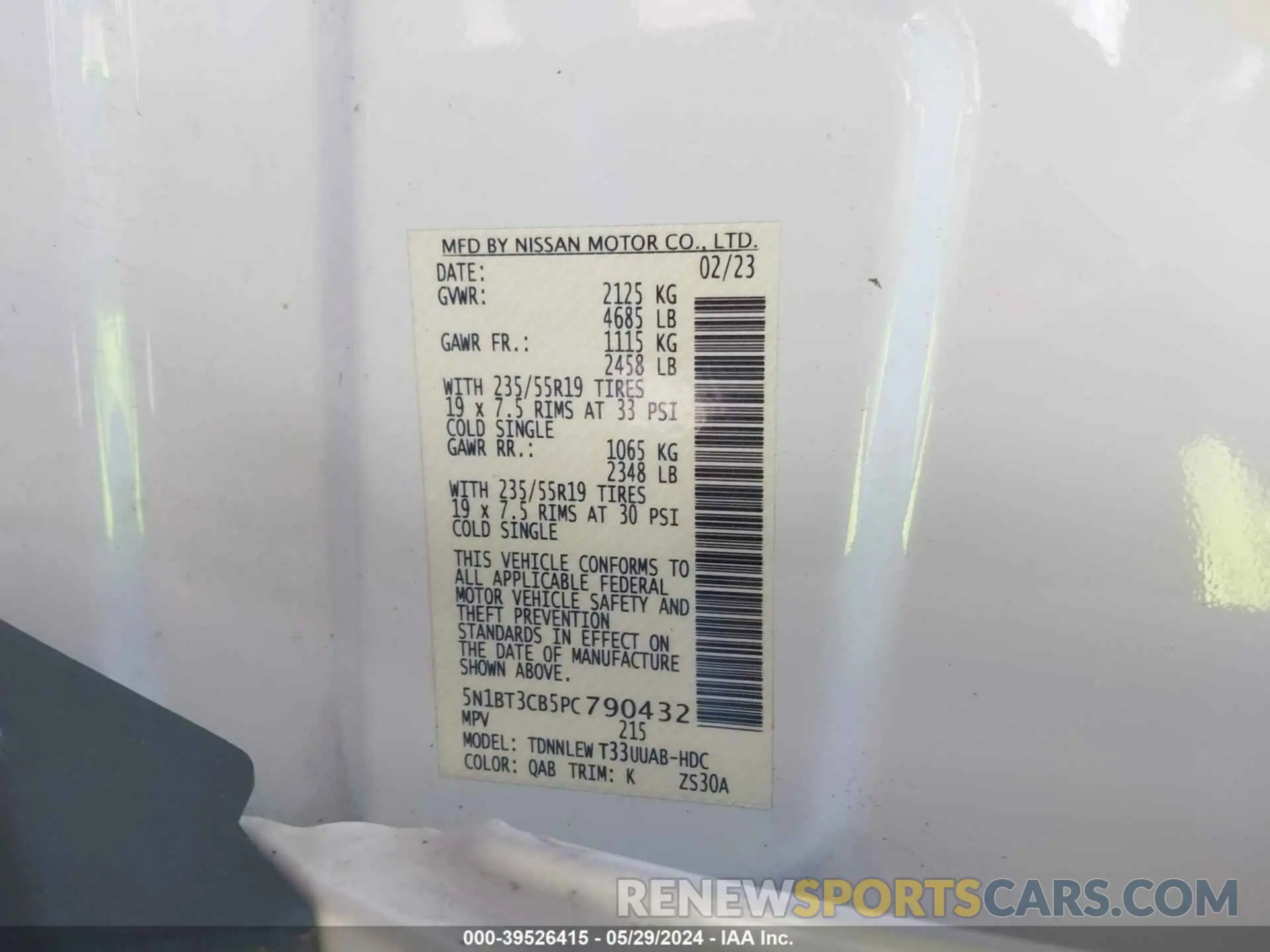 9 fotografías del automóvil dañado 5N1BT3CB5PC790432 NISSAN ROGUE 2023