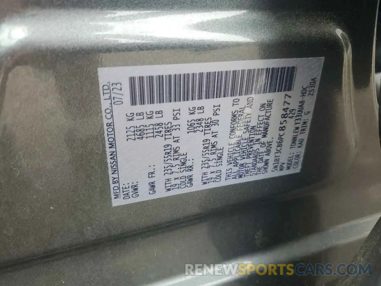 13 fotografías del automóvil dañado 5N1BT3CB6PC858477 NISSAN ROGUE 2023