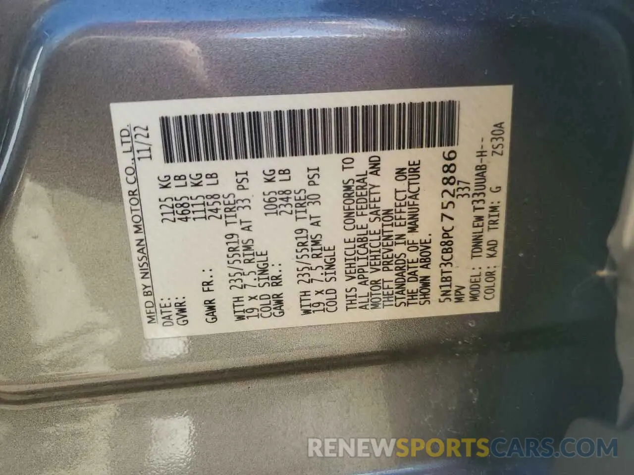 14 fotografías del automóvil dañado 5N1BT3CB8PC752886 NISSAN ROGUE 2023