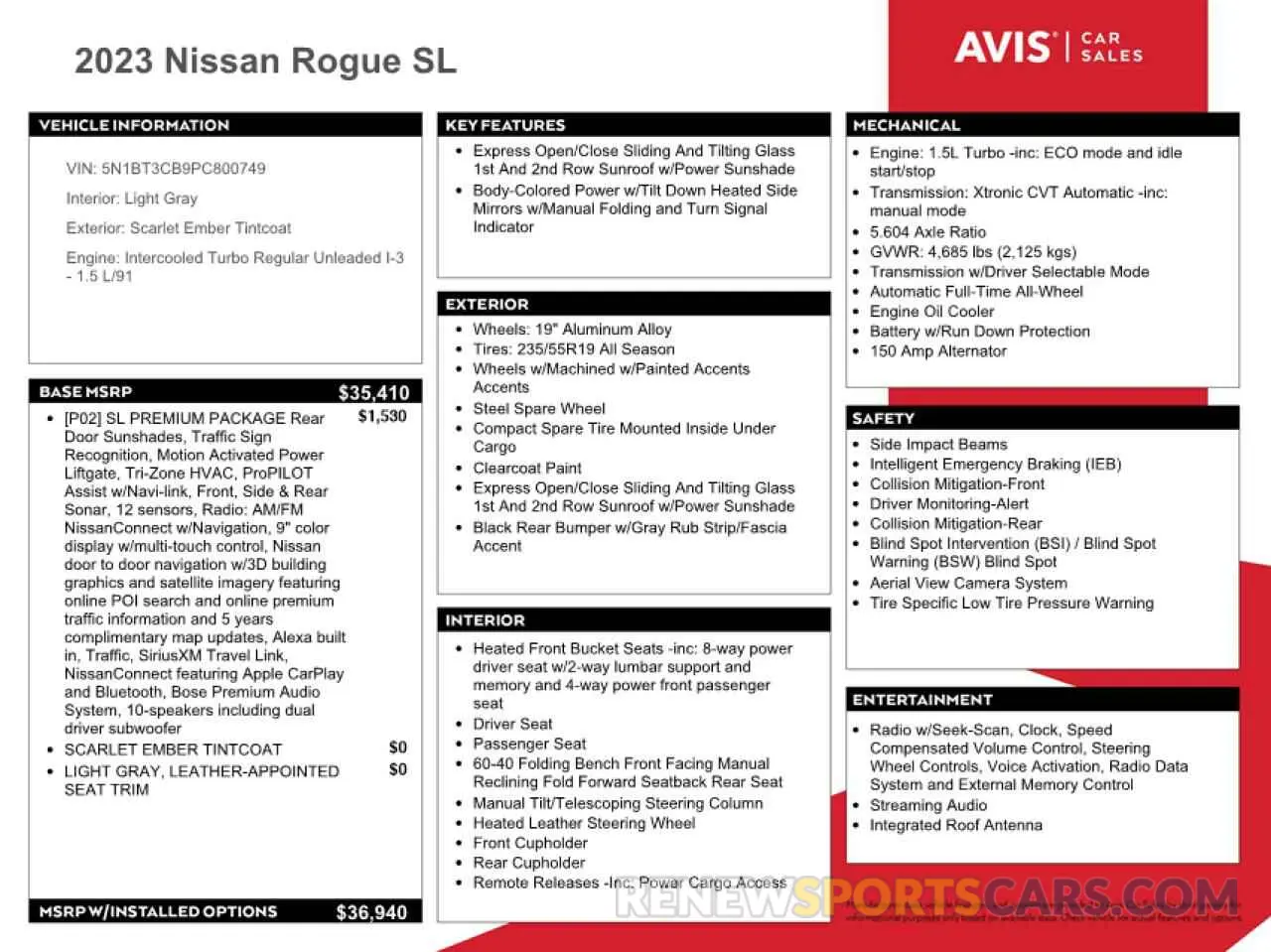 13 fotografías del automóvil dañado 5N1BT3CB9PC800749 NISSAN ROGUE 2023
