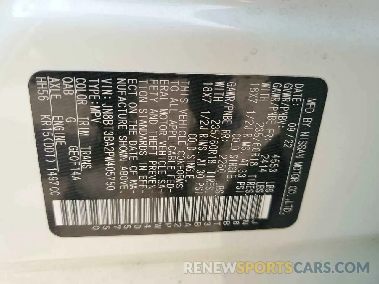12 fotografías del automóvil dañado JN8BT3BA2PW405750 NISSAN ROGUE 2023
