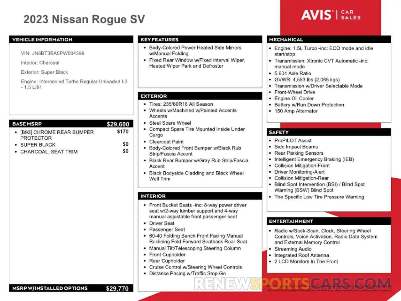 13 fotografías del automóvil dañado JN8BT3BA5PW004399 NISSAN ROGUE 2023