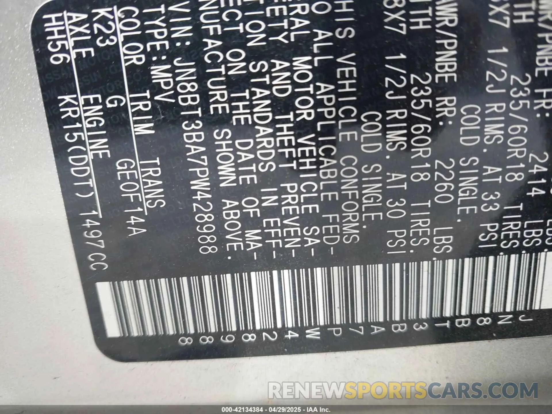 9 fotografías del automóvil dañado JN8BT3BA7PW428988 NISSAN ROGUE 2023