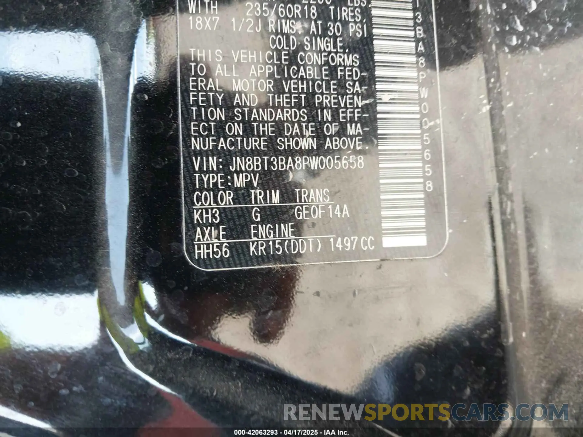 9 fotografías del automóvil dañado JN8BT3BA8PW005658 NISSAN ROGUE 2023