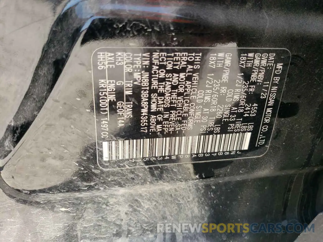 13 fotografías del automóvil dañado JN8BT3BA8PW436517 NISSAN ROGUE 2023