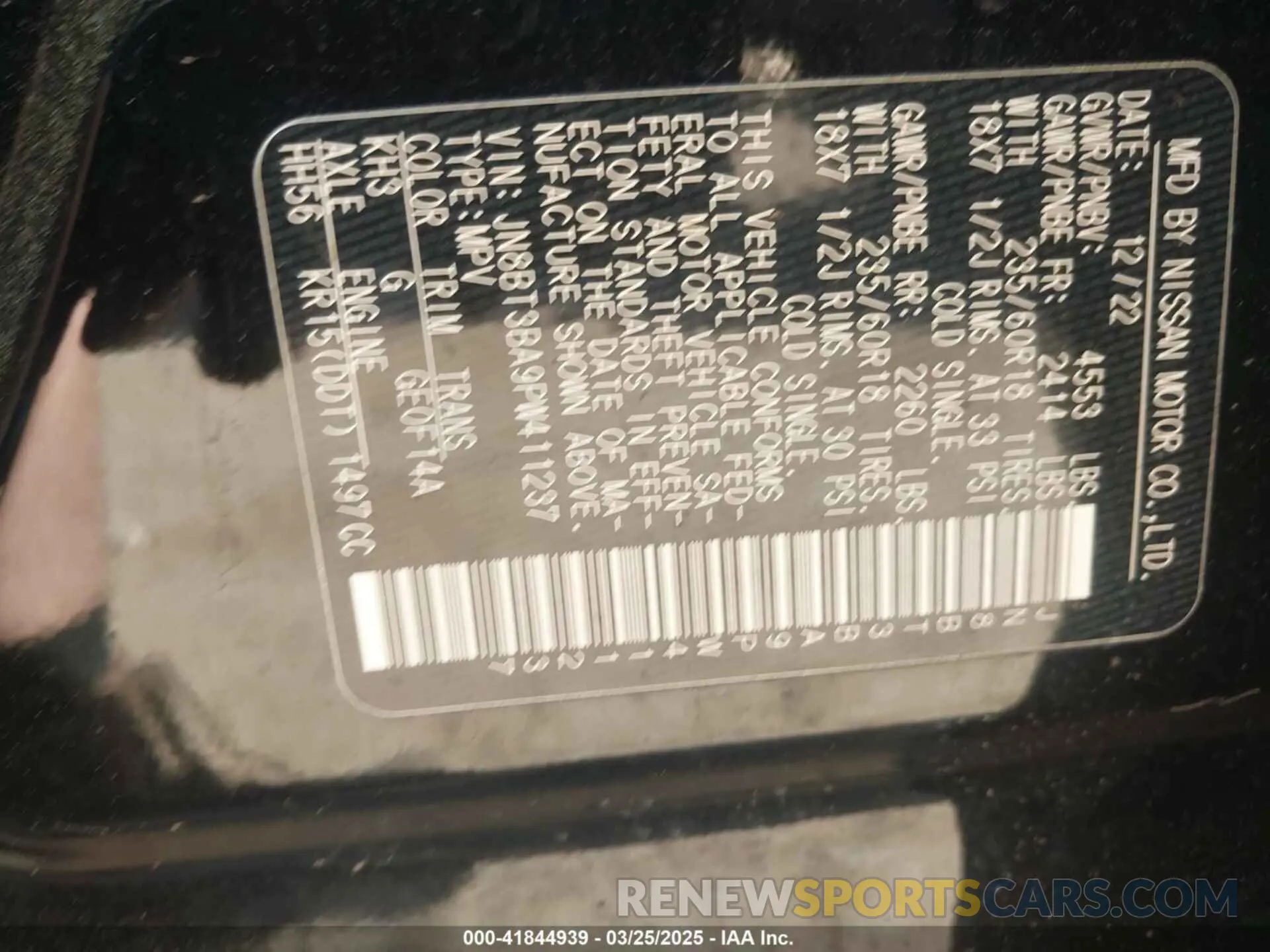 9 fotografías del automóvil dañado JN8BT3BA9PW411237 NISSAN ROGUE 2023