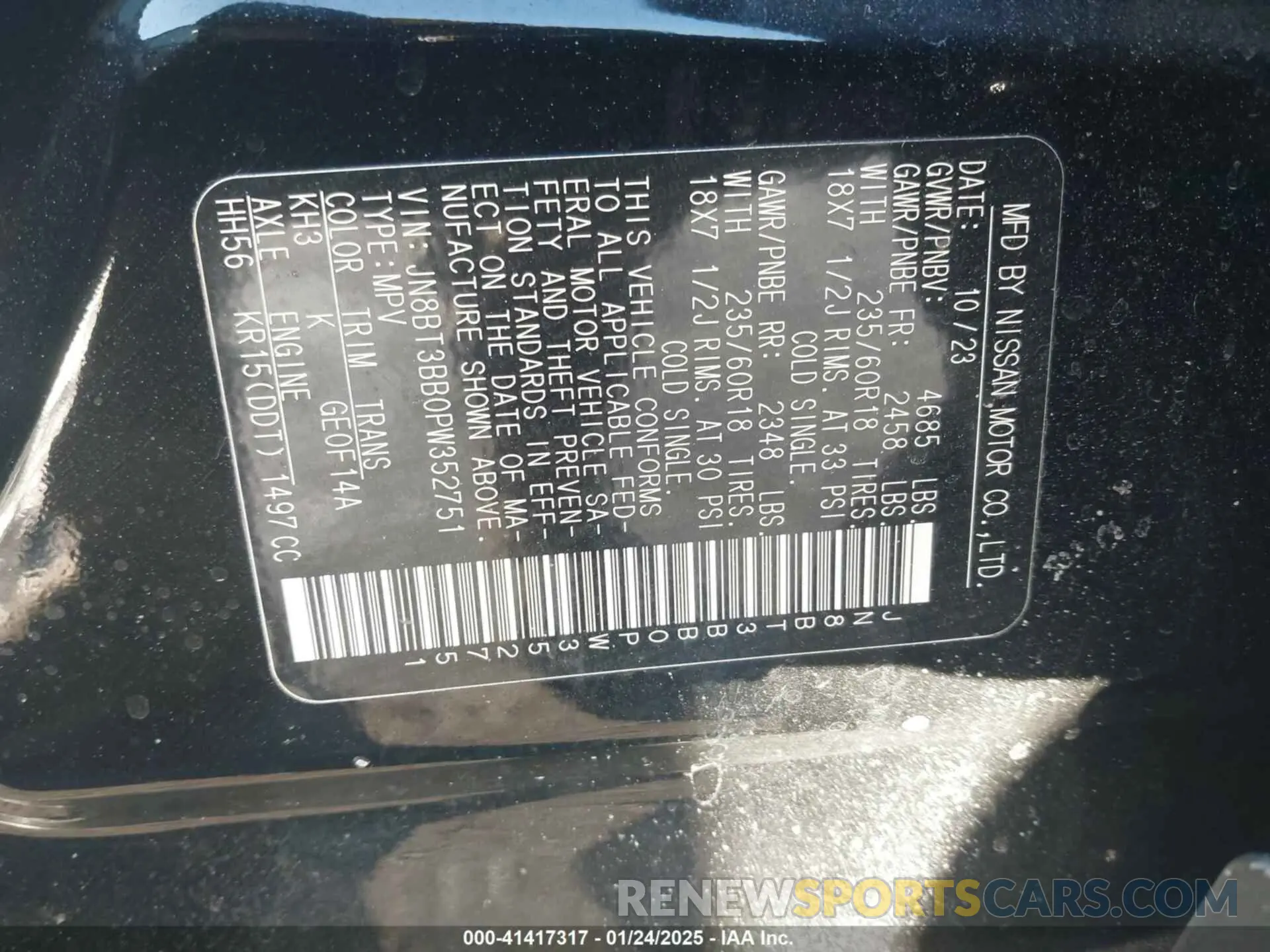 9 fotografías del automóvil dañado JN8BT3BB0PW352751 NISSAN ROGUE 2023