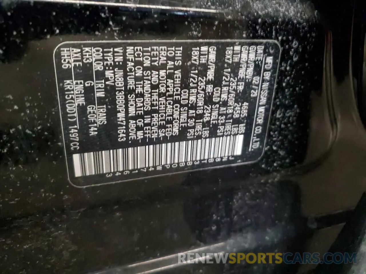 15 fotografías del automóvil dañado JN8BT3BB0PW471643 NISSAN ROGUE 2023