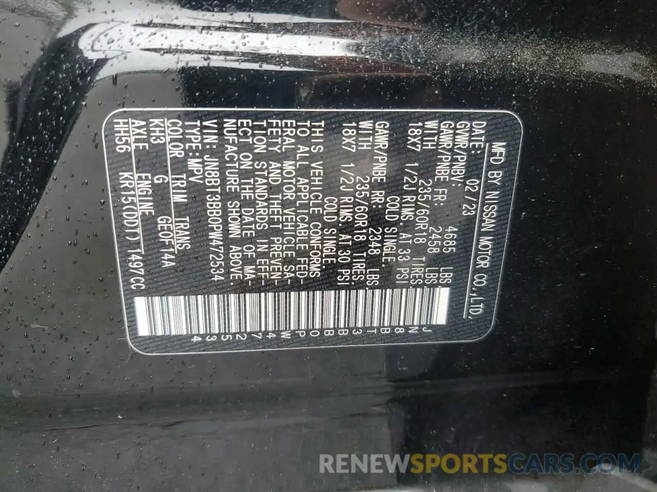 13 fotografías del automóvil dañado JN8BT3BB0PW472534 NISSAN ROGUE 2023