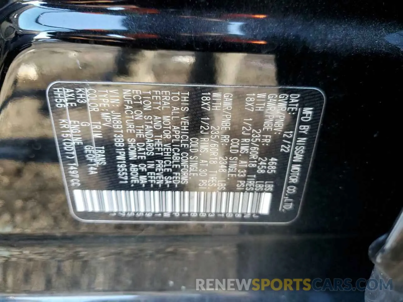 14 fotografías del automóvil dañado JN8BT3BB1PW195571 NISSAN ROGUE 2023