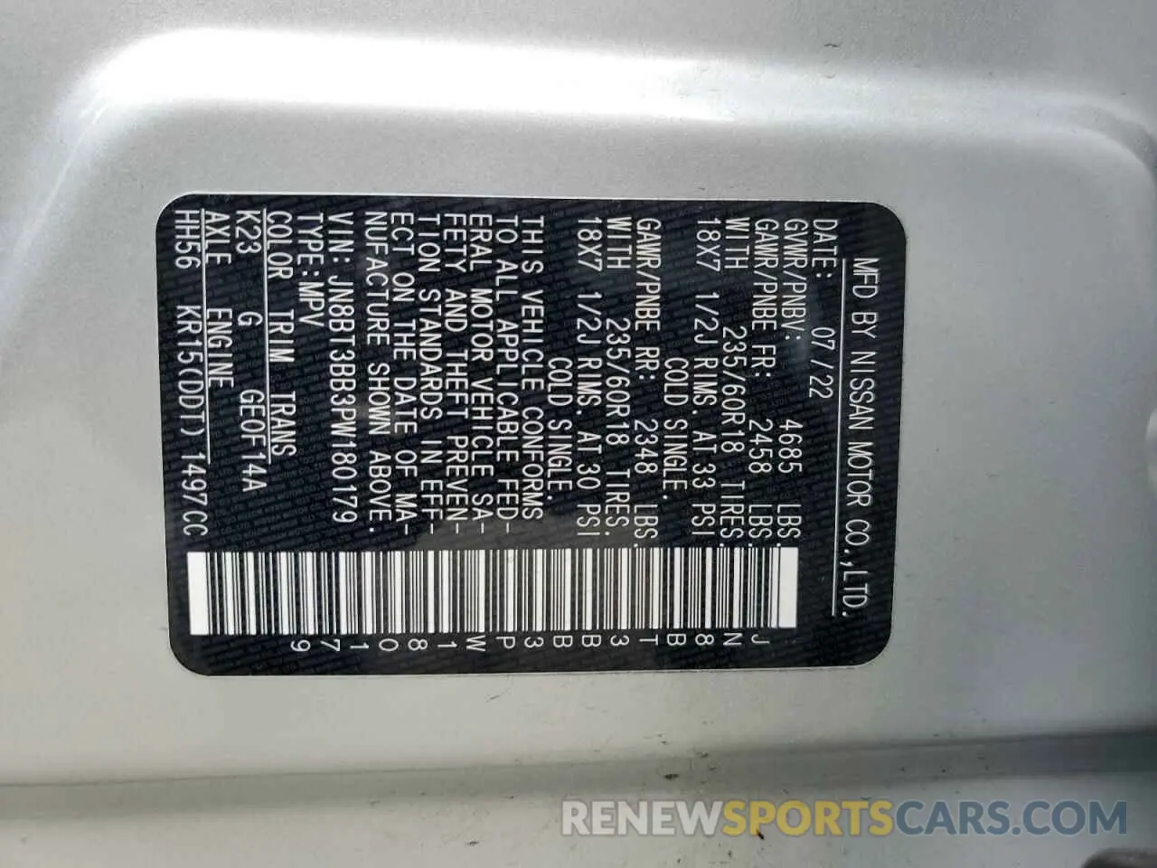 13 fotografías del automóvil dañado JN8BT3BB3PW180179 NISSAN ROGUE 2023
