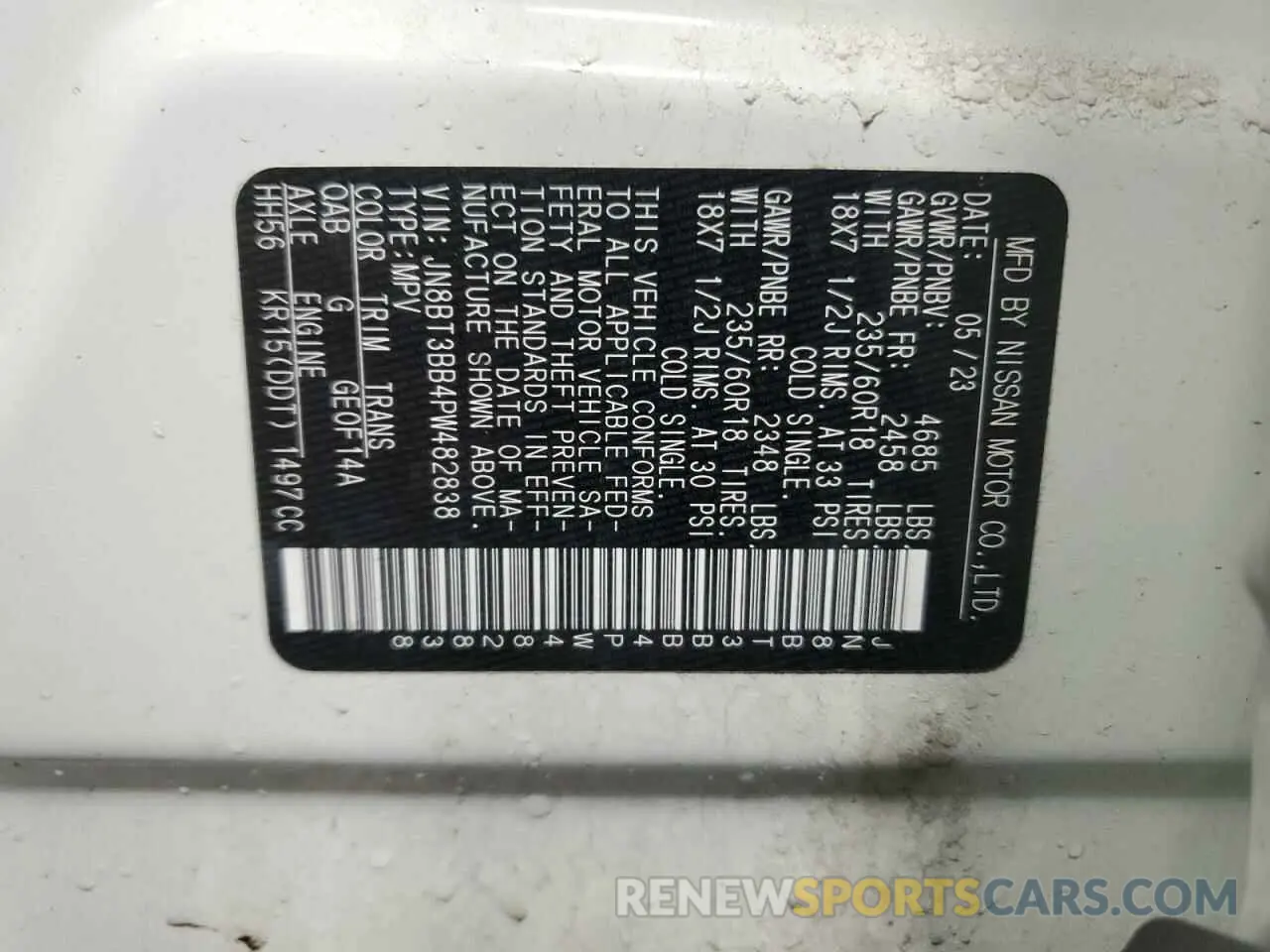 14 fotografías del automóvil dañado JN8BT3BB4PW482838 NISSAN ROGUE 2023