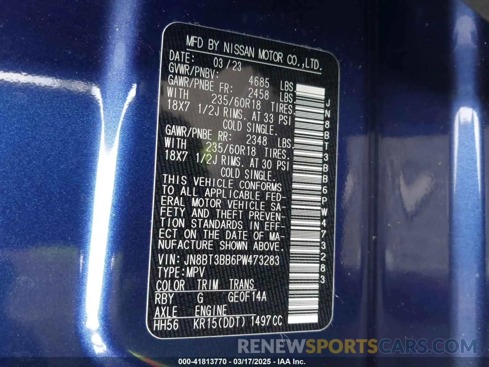 9 fotografías del automóvil dañado JN8BT3BB6PW473283 NISSAN ROGUE 2023