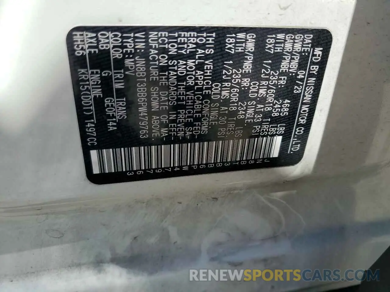 13 fotografías del automóvil dañado JN8BT3BB6PW479763 NISSAN ROGUE 2023