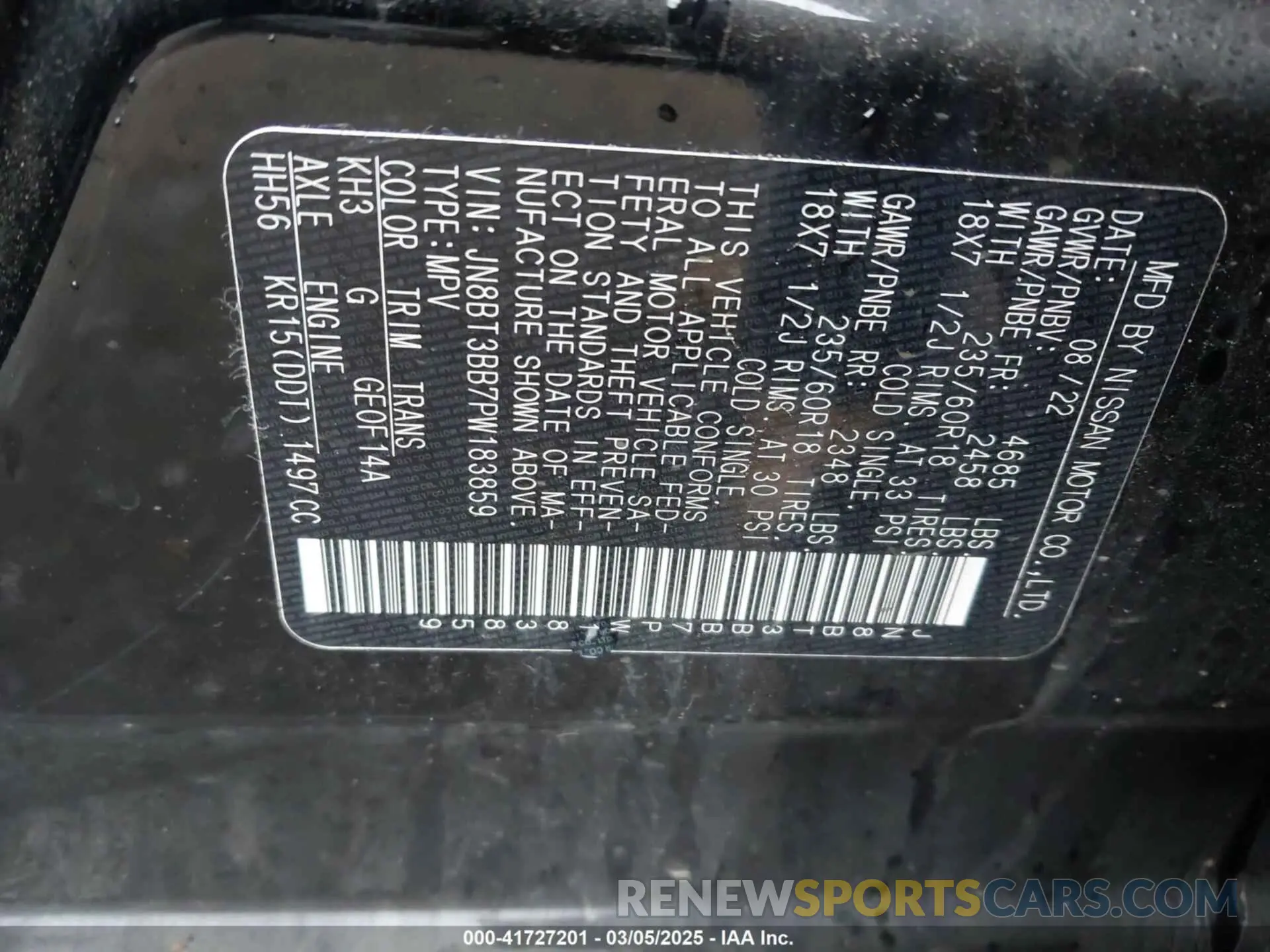 9 fotografías del automóvil dañado JN8BT3BB7PW183859 NISSAN ROGUE 2023