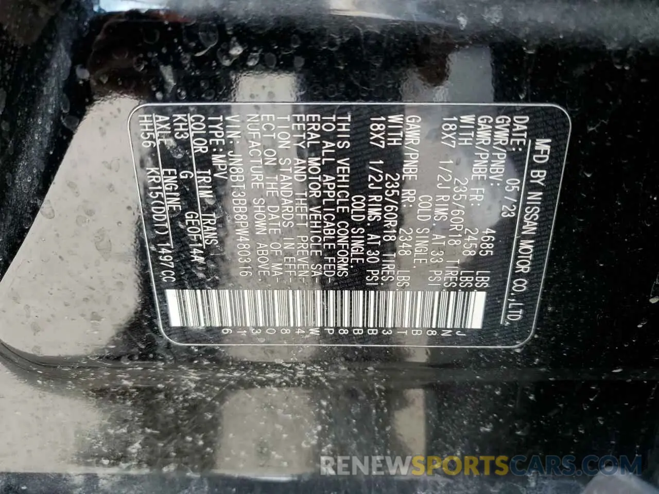 14 fotografías del automóvil dañado JN8BT3BB8PW480316 NISSAN ROGUE 2023