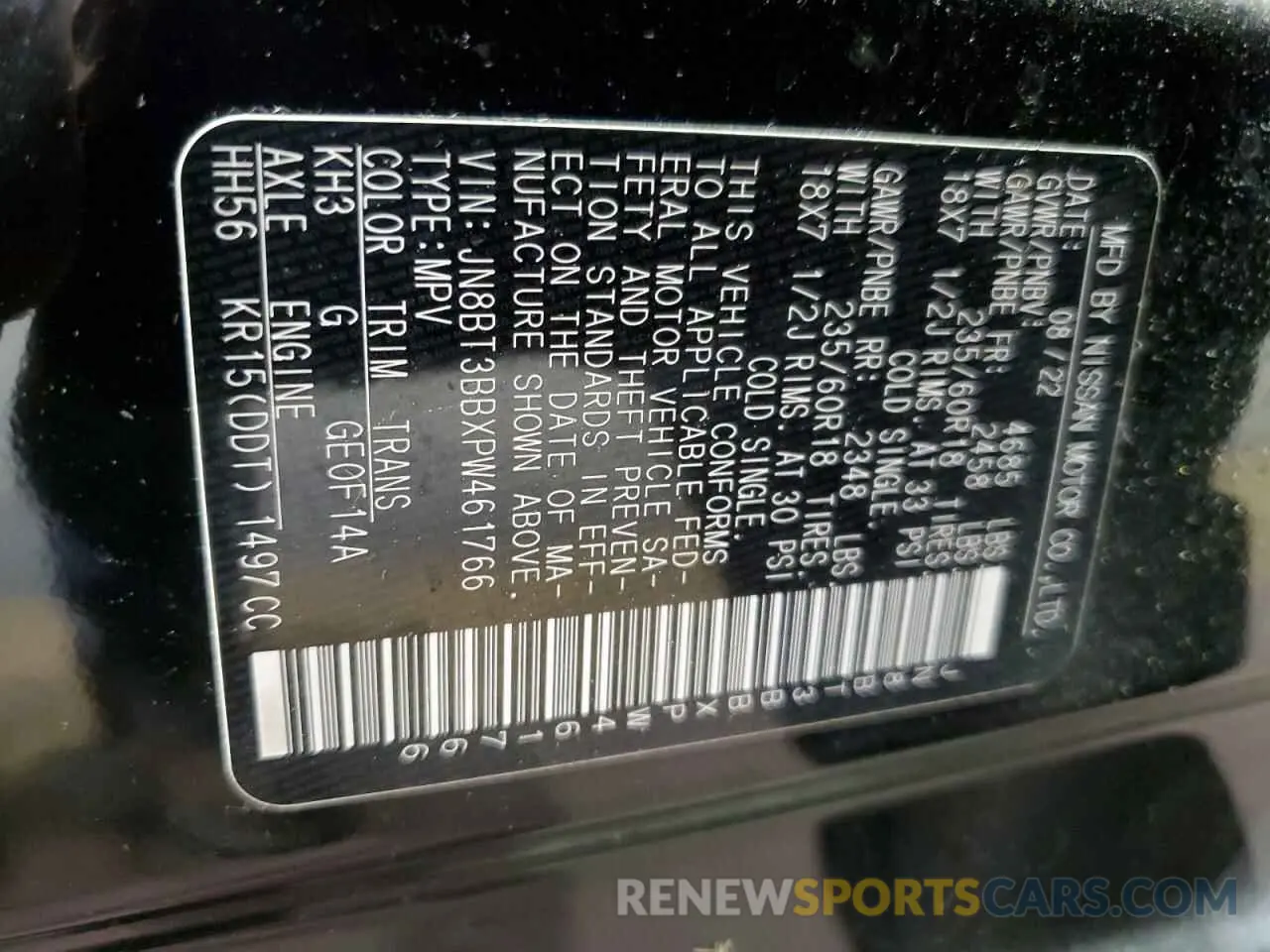 14 fotografías del automóvil dañado JN8BT3BBXPW461766 NISSAN ROGUE 2023