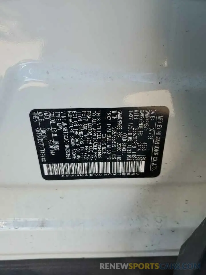 13 fotografías del automóvil dañado JN8BT3CA0PW425364 NISSAN ROGUE 2023