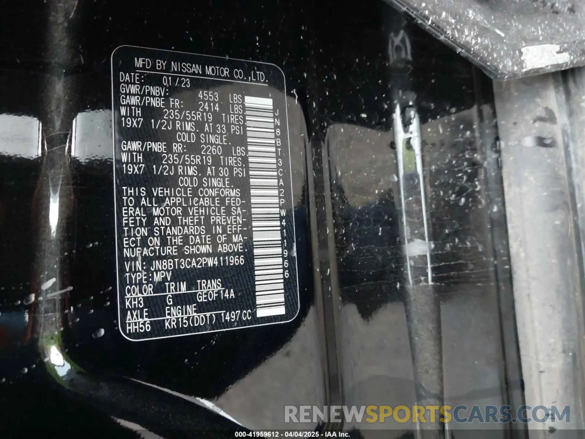 9 fotografías del automóvil dañado JN8BT3CA2PW411966 NISSAN ROGUE 2023