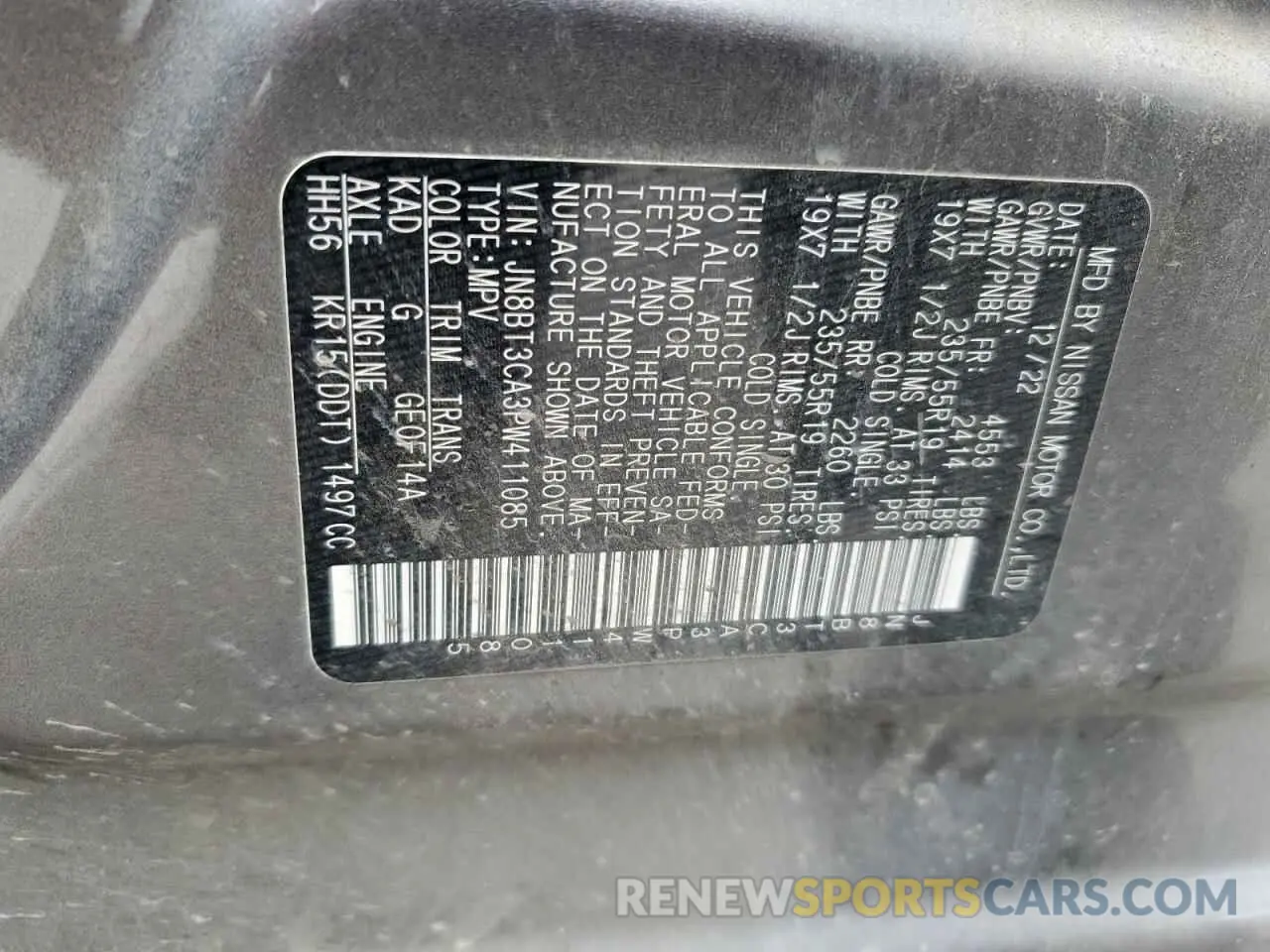 13 fotografías del automóvil dañado JN8BT3CA3PW411085 NISSAN ROGUE 2023