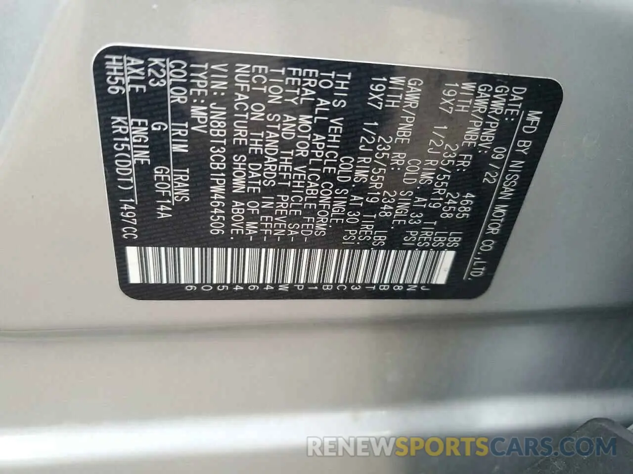 14 fotografías del automóvil dañado JN8BT3CB1PW464506 NISSAN ROGUE 2023