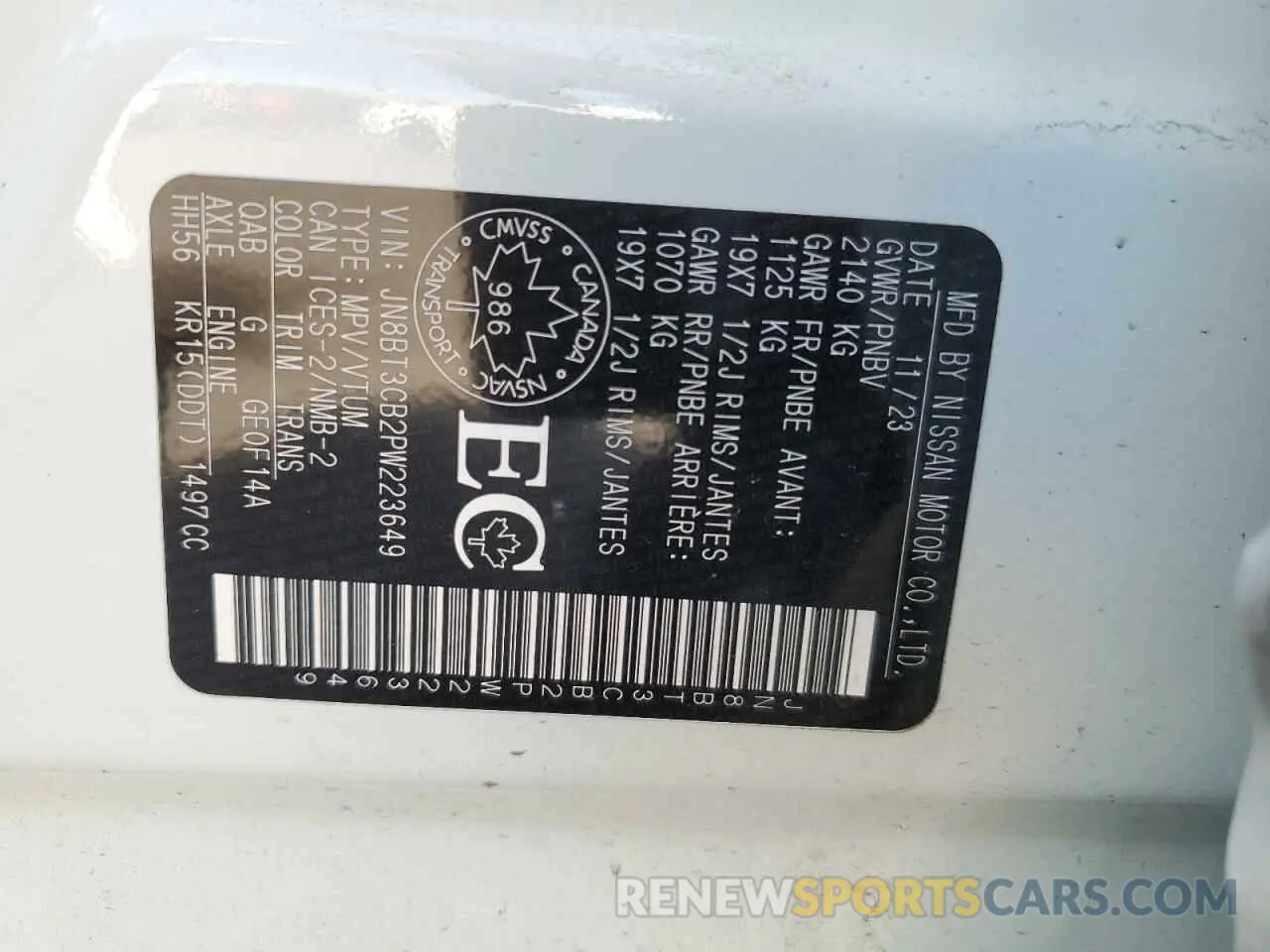 13 fotografías del automóvil dañado JN8BT3CB2PW223649 NISSAN ROGUE 2023