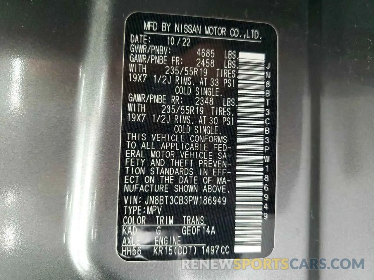 14 fotografías del automóvil dañado JN8BT3CB3PW186949 NISSAN ROGUE 2023