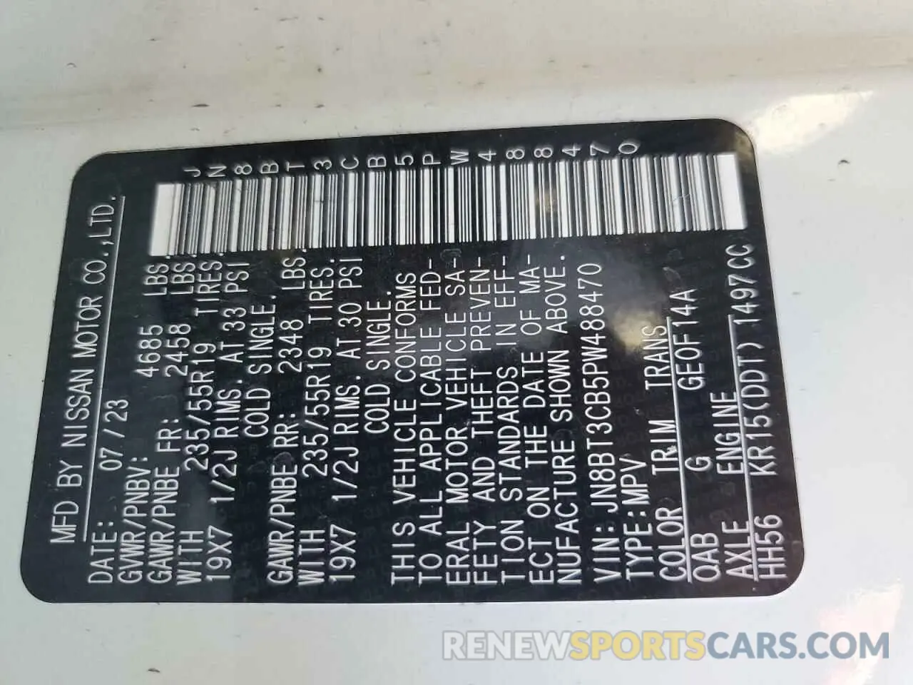 14 fotografías del automóvil dañado JN8BT3CB5PW488470 NISSAN ROGUE 2023