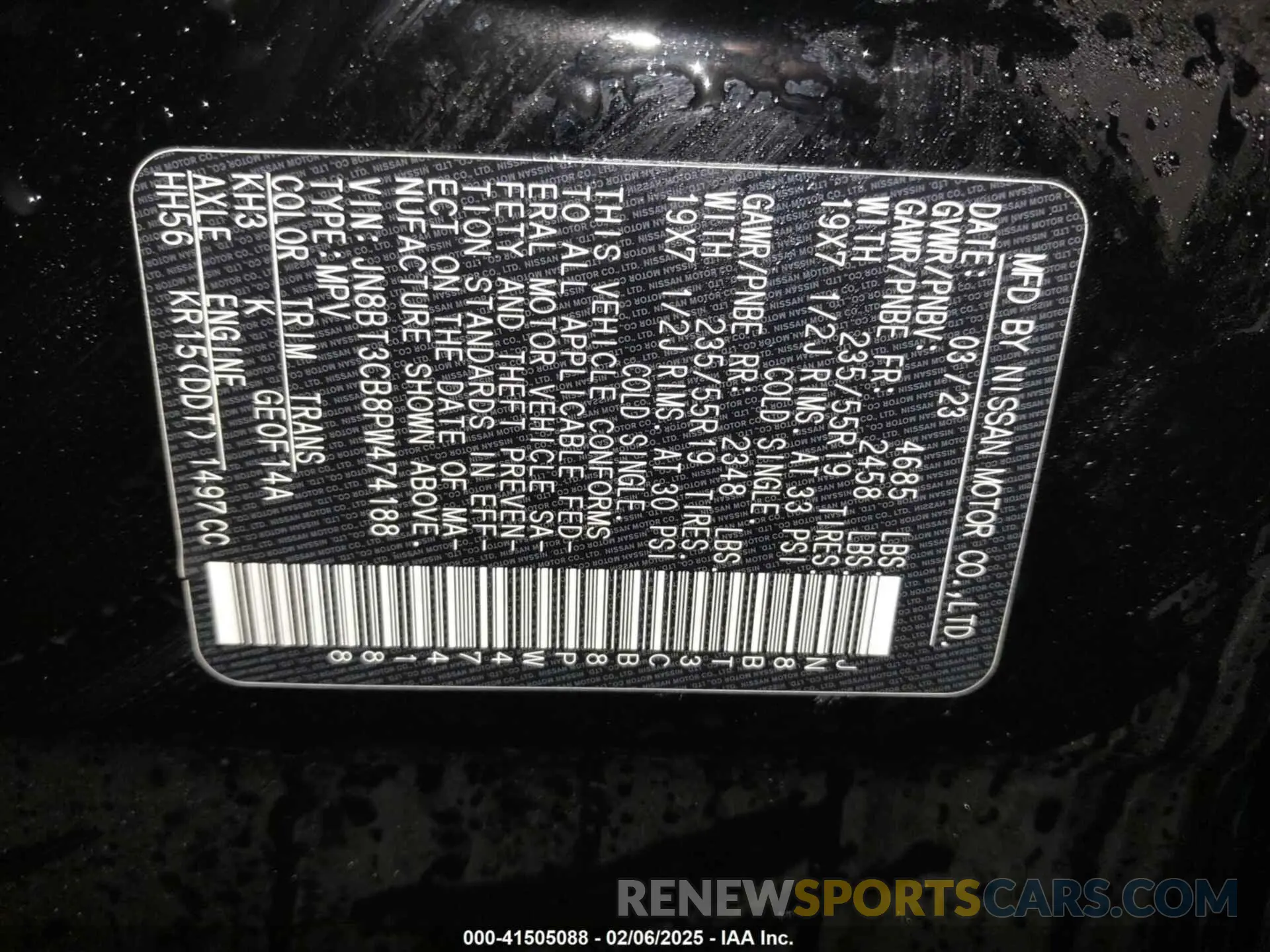 9 fotografías del automóvil dañado JN8BT3CB8PW474188 NISSAN ROGUE 2023