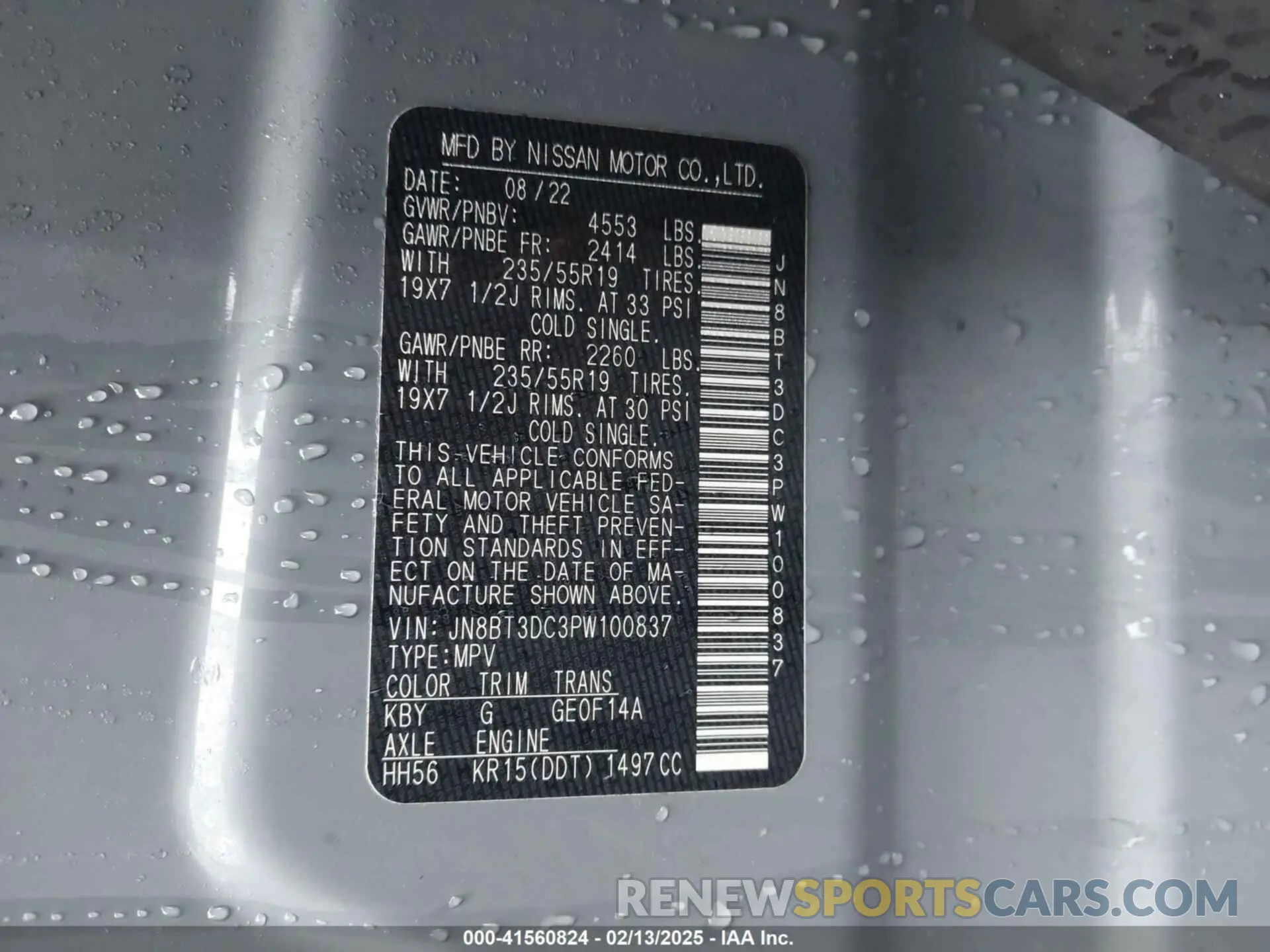 9 fotografías del automóvil dañado JN8BT3DC3PW100837 NISSAN ROGUE 2023