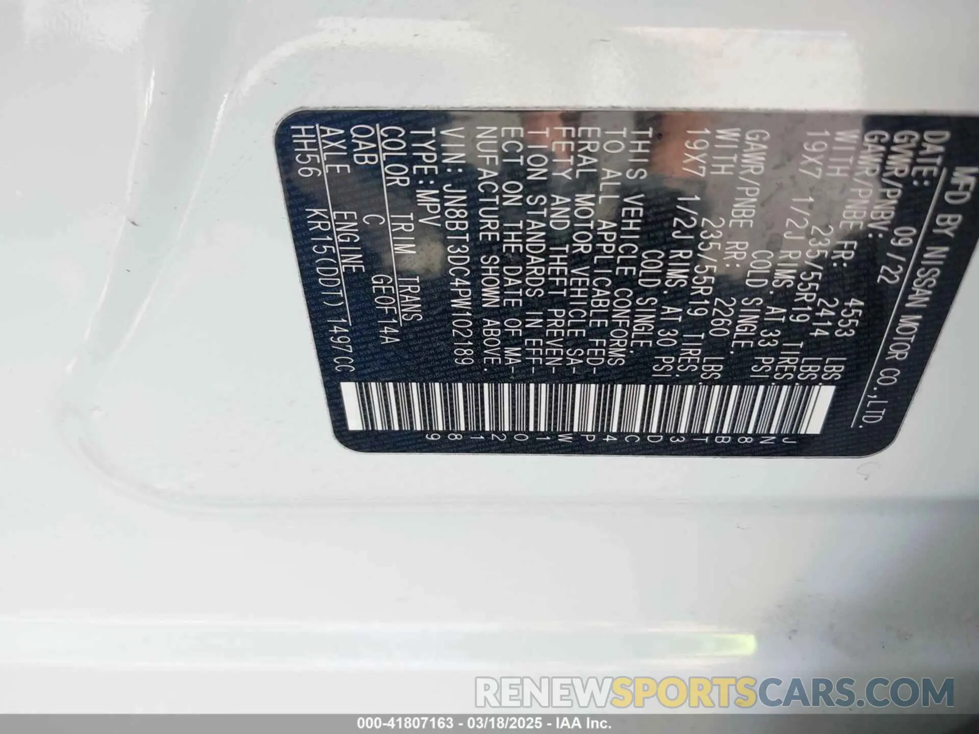 9 fotografías del automóvil dañado JN8BT3DC4PW102189 NISSAN ROGUE 2023