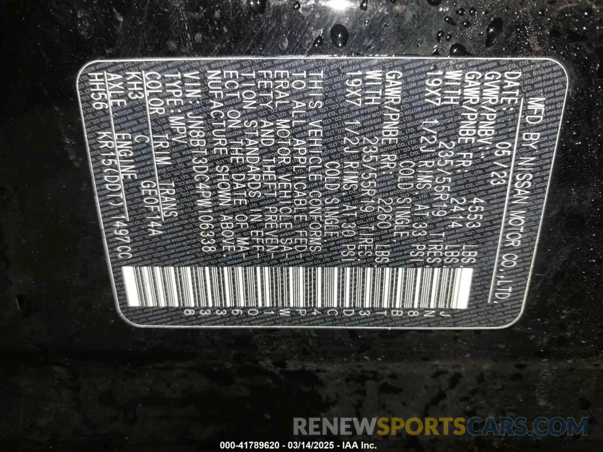 9 fotografías del automóvil dañado JN8BT3DC4PW106338 NISSAN ROGUE 2023