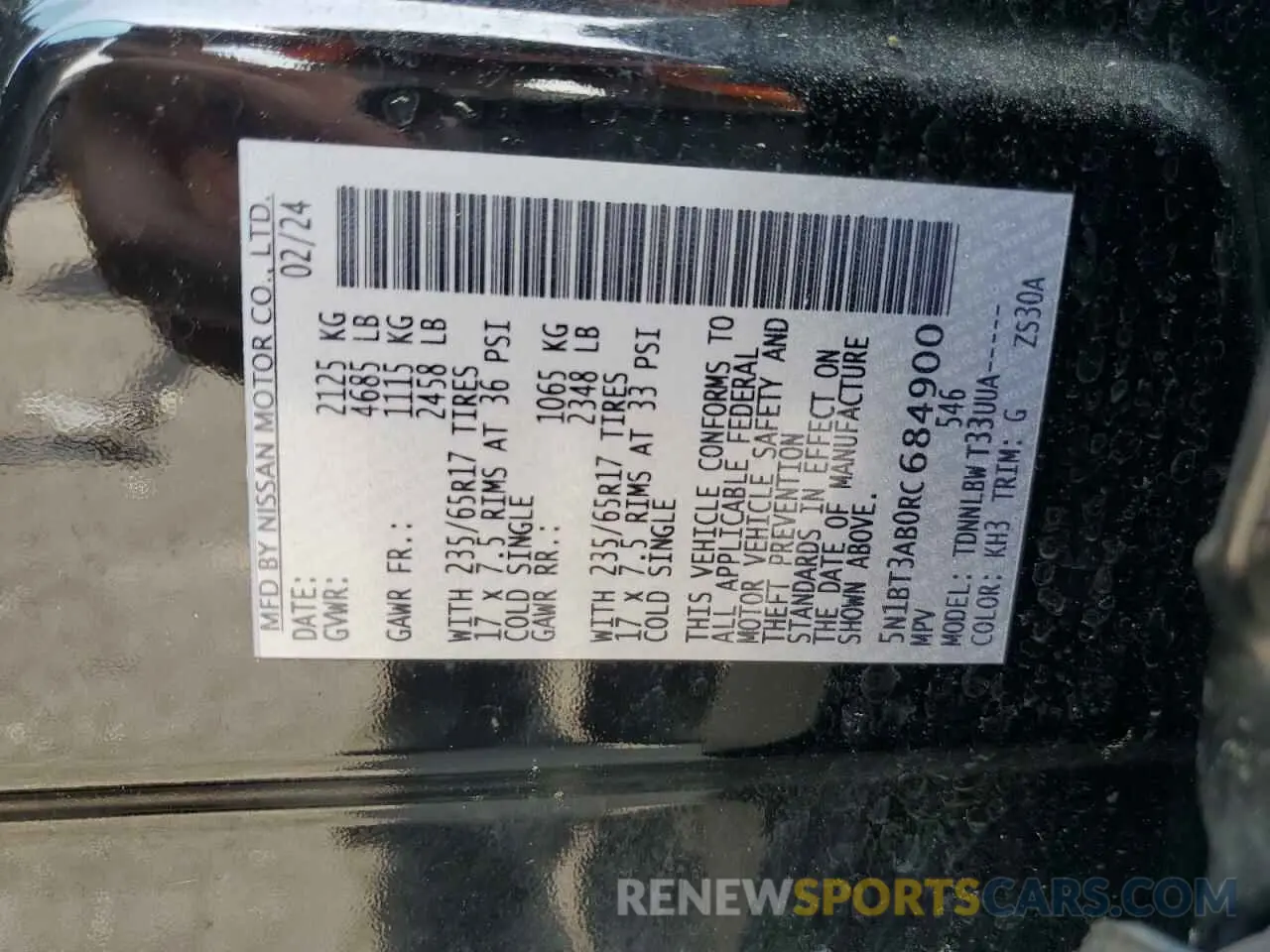 14 fotografías del automóvil dañado 5N1BT3AB0RC684900 NISSAN ROGUE 2024