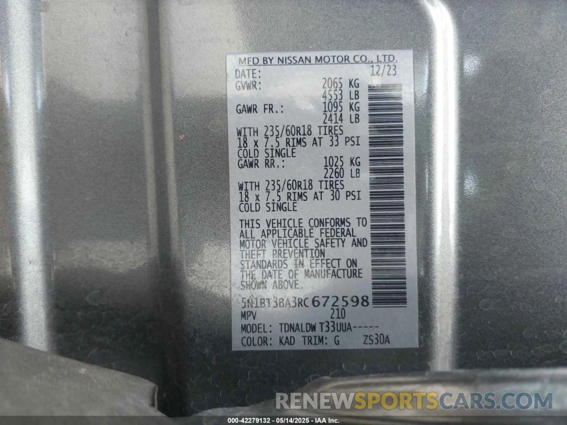 9 fotografías del automóvil dañado 5N1BT3BA3RC672598 NISSAN ROGUE 2024
