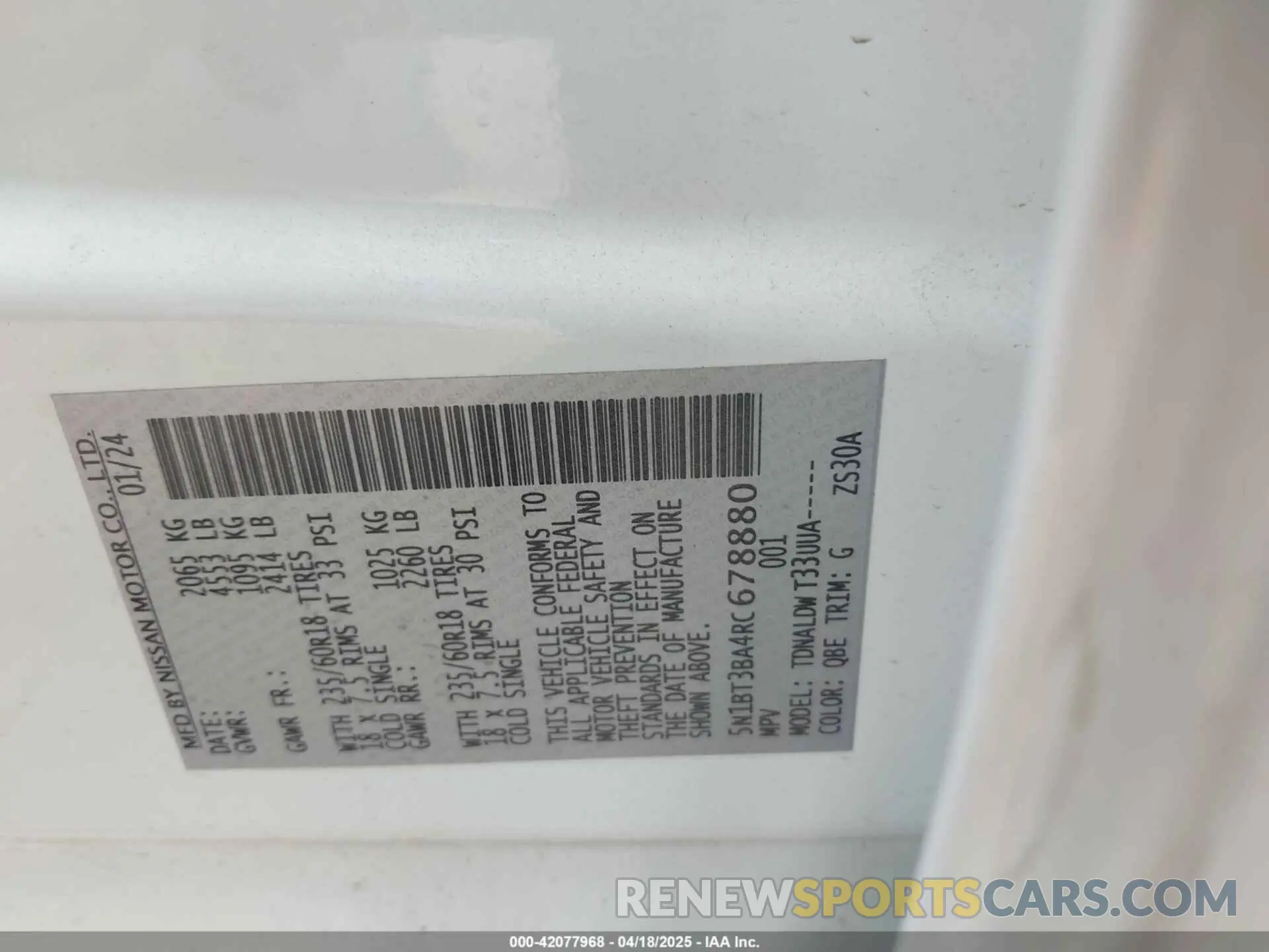 9 fotografías del automóvil dañado 5N1BT3BA4RC678880 NISSAN ROGUE 2024