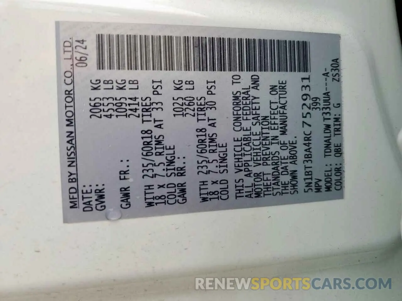 14 fotografías del automóvil dañado 5N1BT3BA4RC752931 NISSAN ROGUE 2024