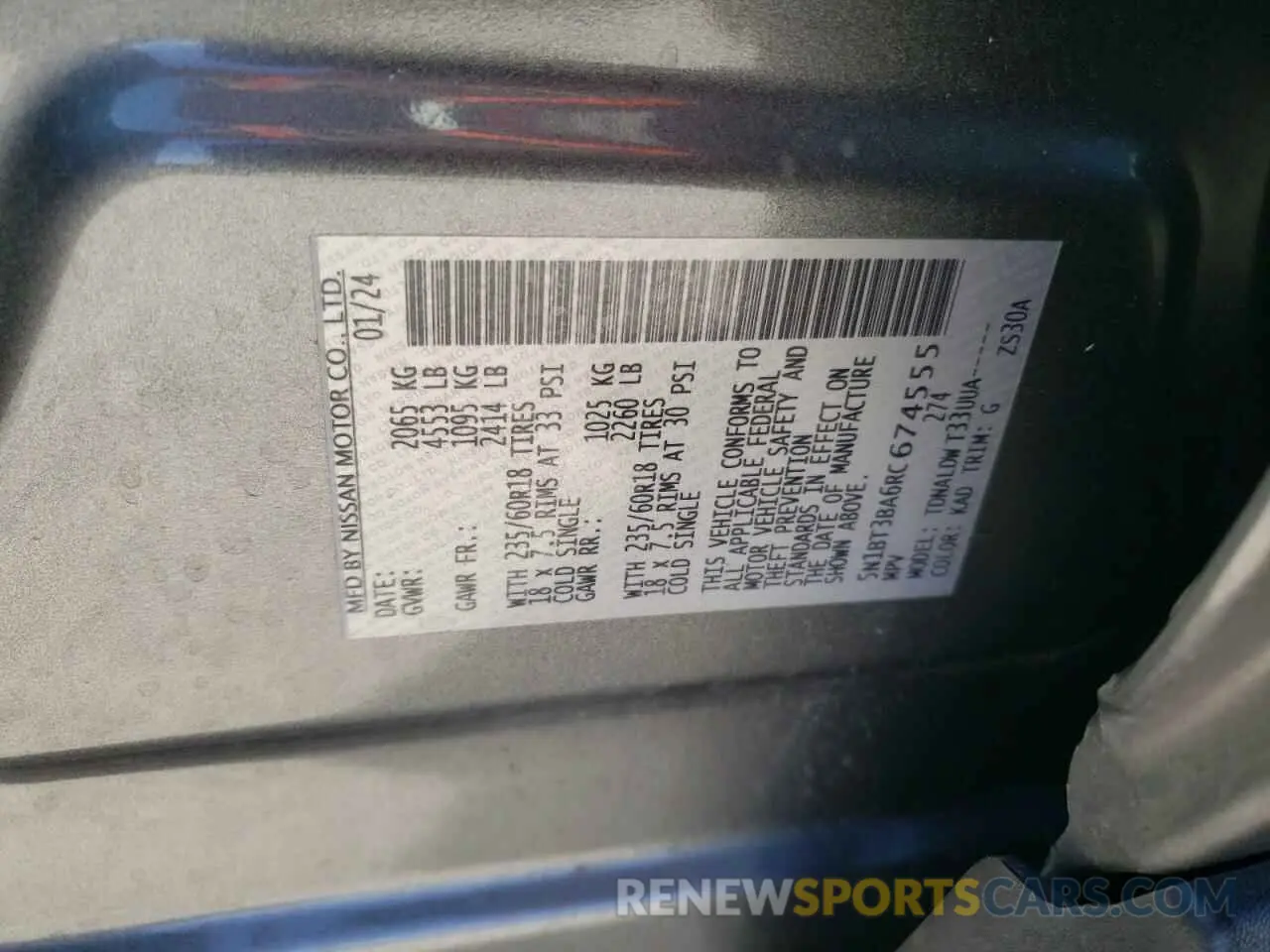 13 fotografías del automóvil dañado 5N1BT3BA6RC674555 NISSAN ROGUE 2024