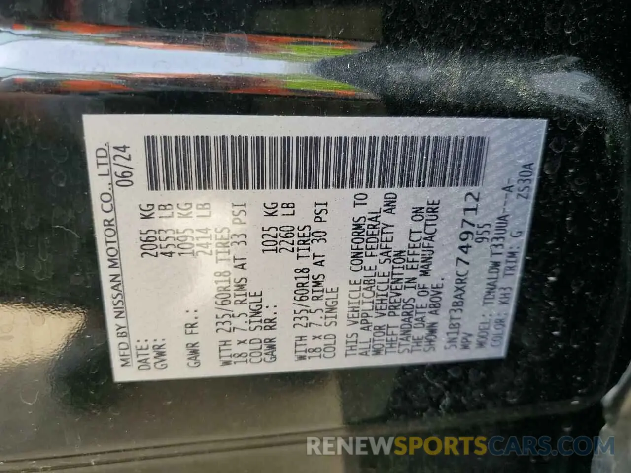 13 fotografías del automóvil dañado 5N1BT3BAXRC749712 NISSAN ROGUE 2024