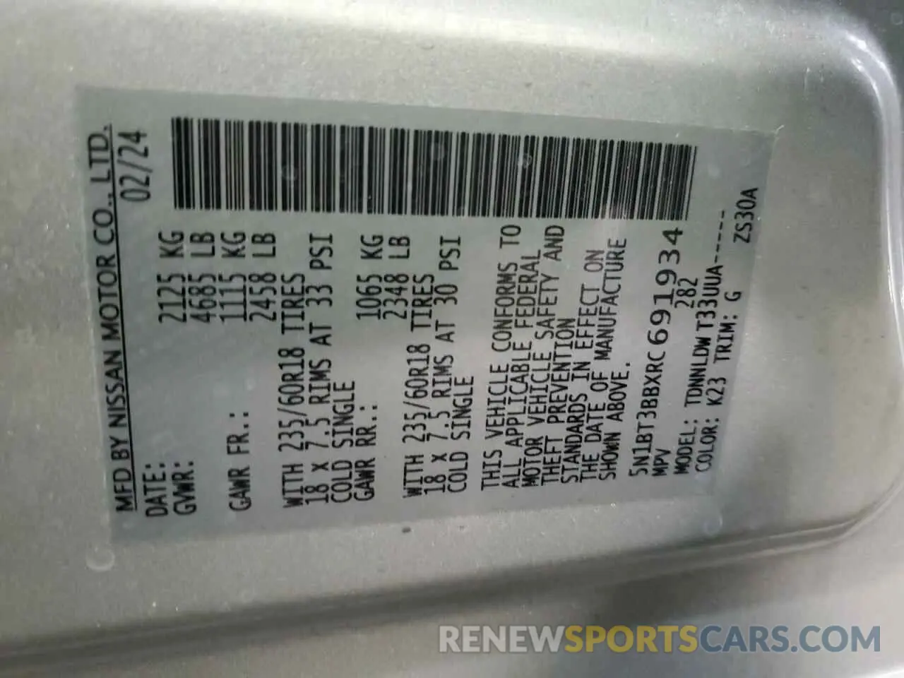 14 fotografías del automóvil dañado 5N1BT3BBXRC691934 NISSAN ROGUE 2024