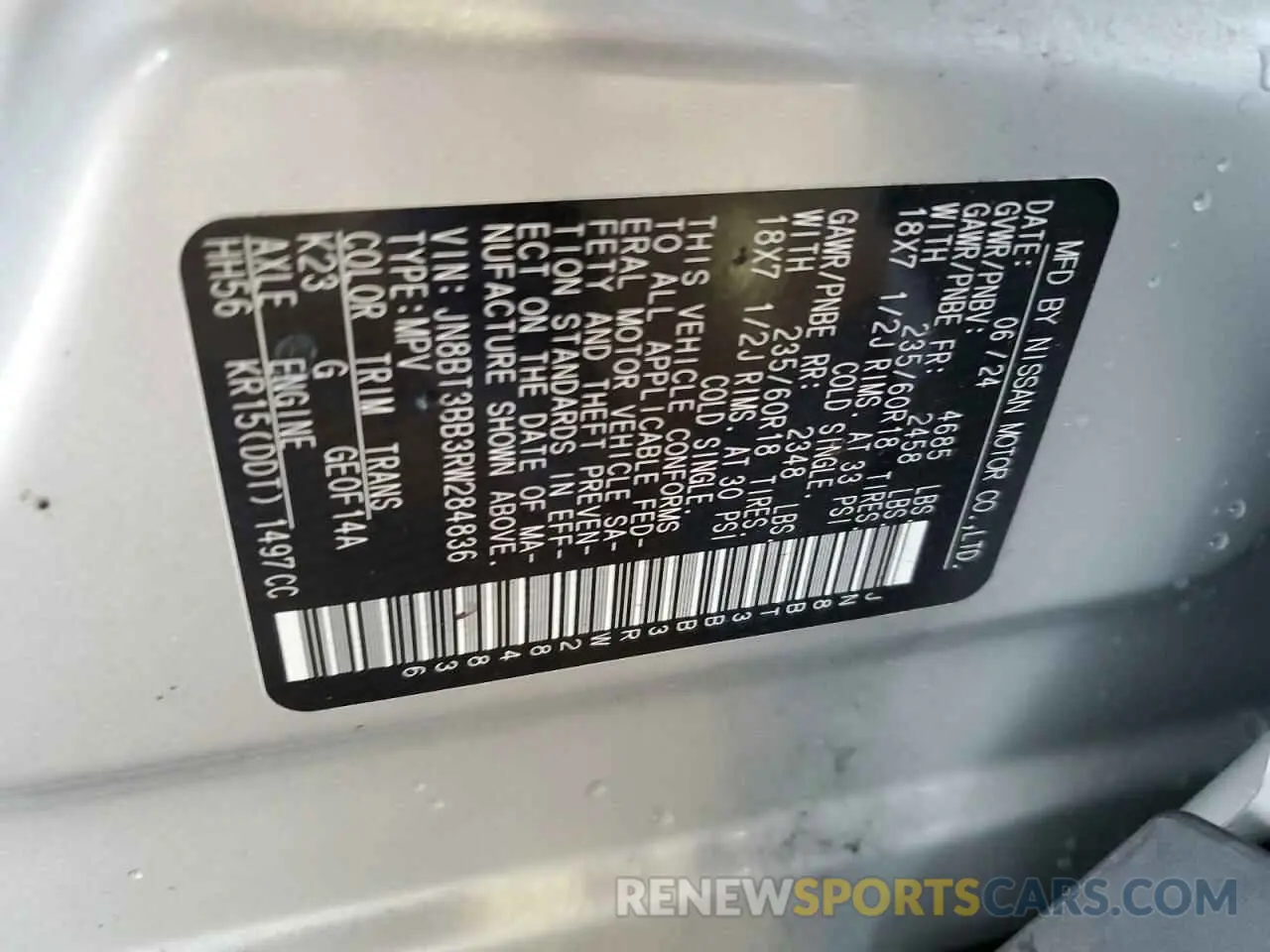 14 fotografías del automóvil dañado JN8BT3BB3RW284836 NISSAN ROGUE 2024